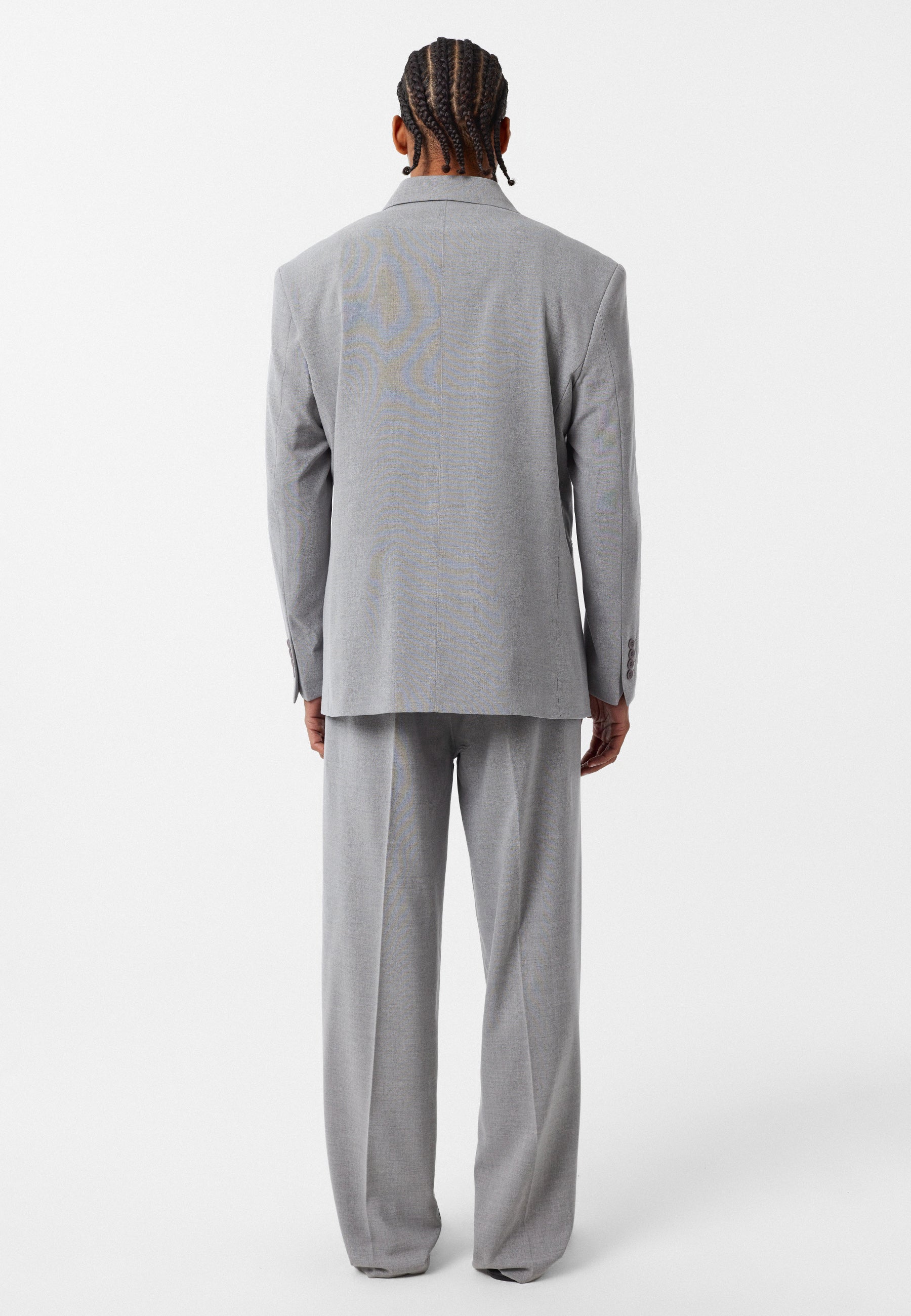 Oversized Double Breasted Blazer in Grey Modern Relaxed Fit Suit Jacket