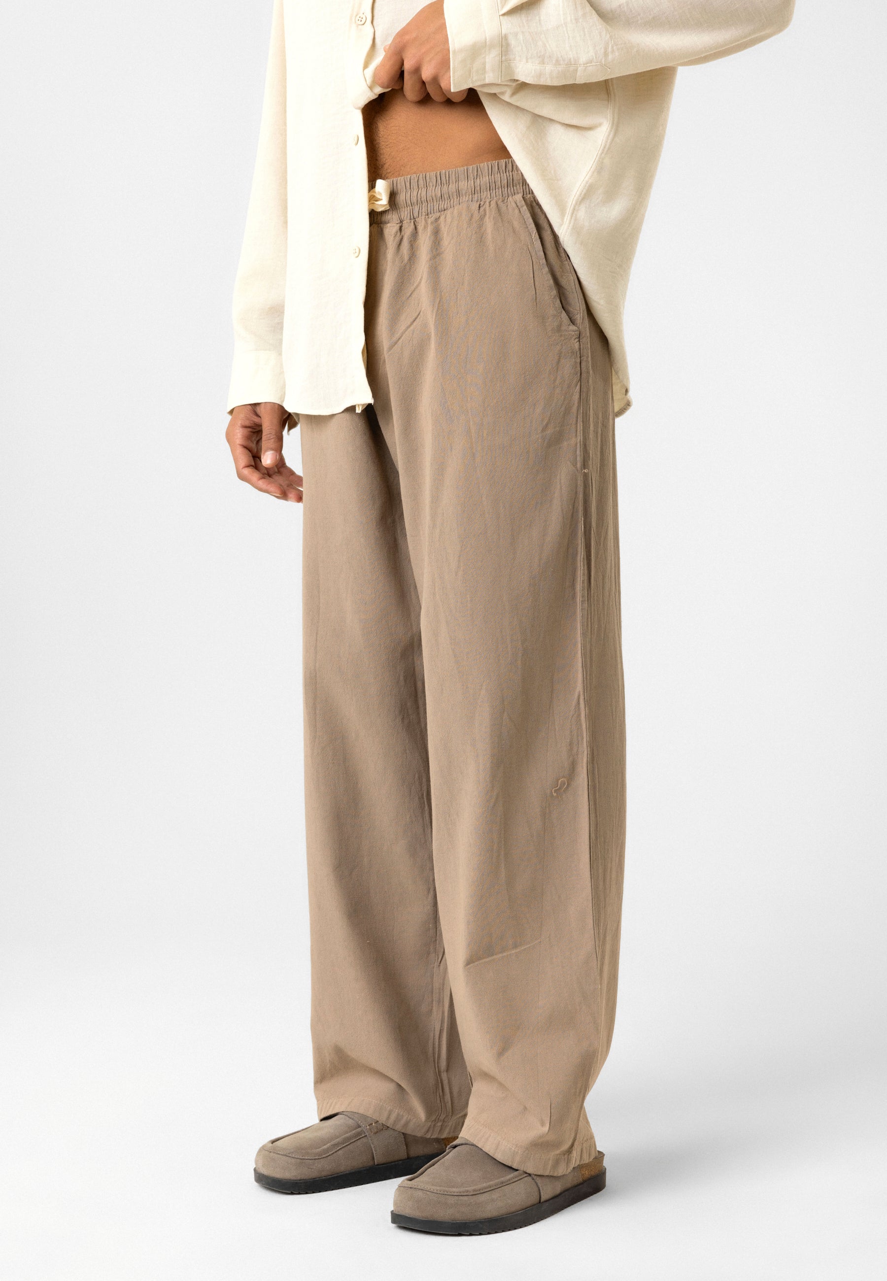 Elastic Waist Baggy Linen Pants – Breezy Fit, Effortless Vibe