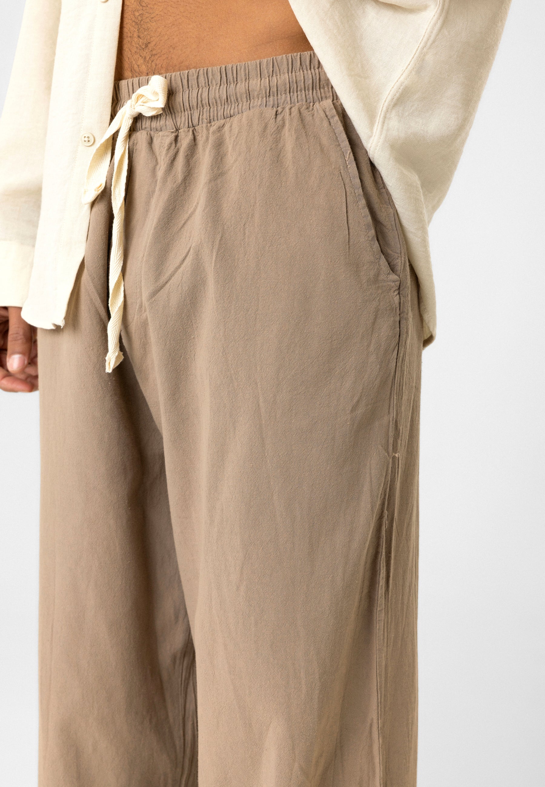 Elastic Waist Baggy Linen Pants – Breezy Fit, Effortless Vibe