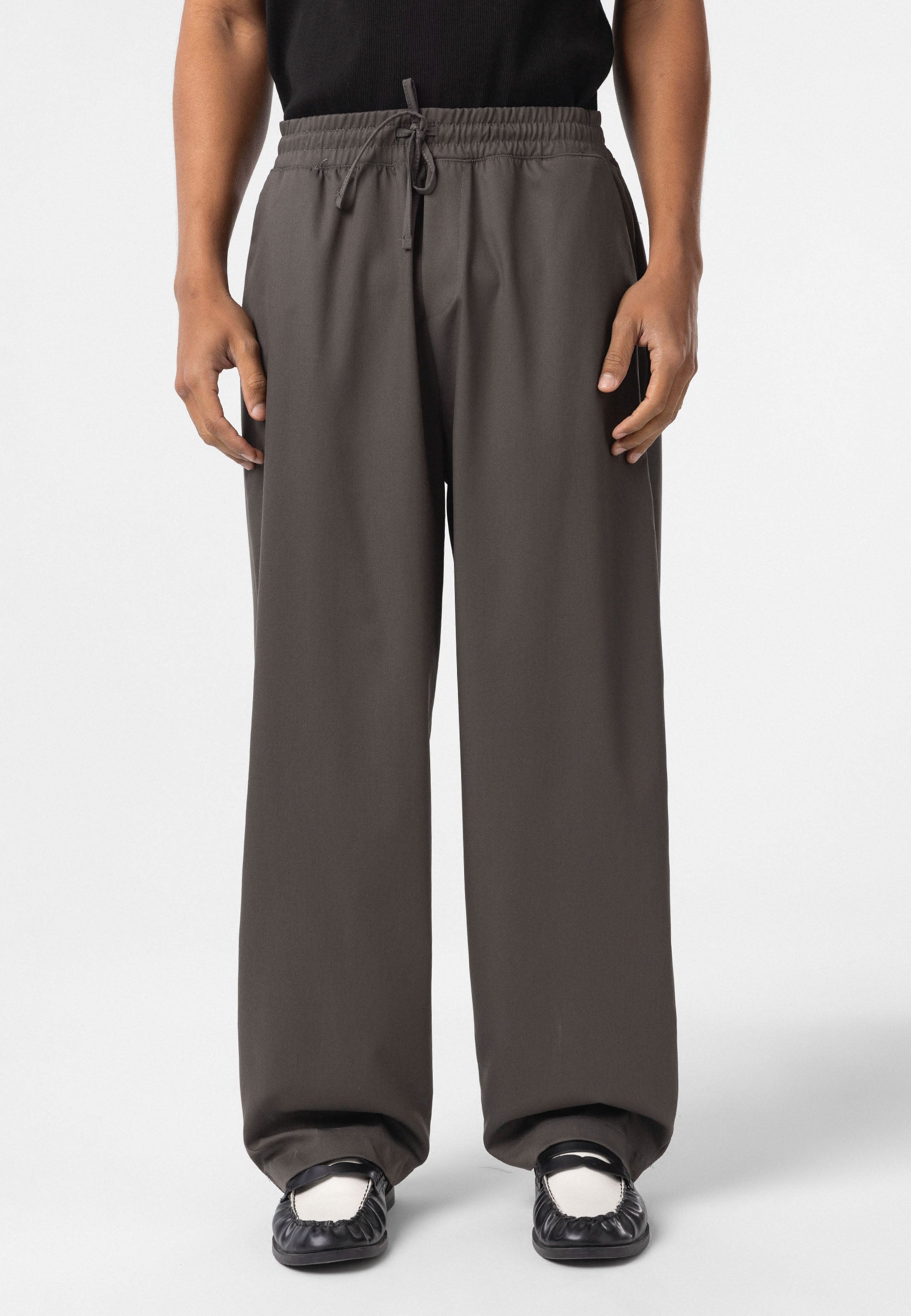 Slim Tapered Pants, Relaxed Fit Bottoms, Stretch Cotton Trousers, Neutral Casual Pants, Men’s Essential Taper Fit