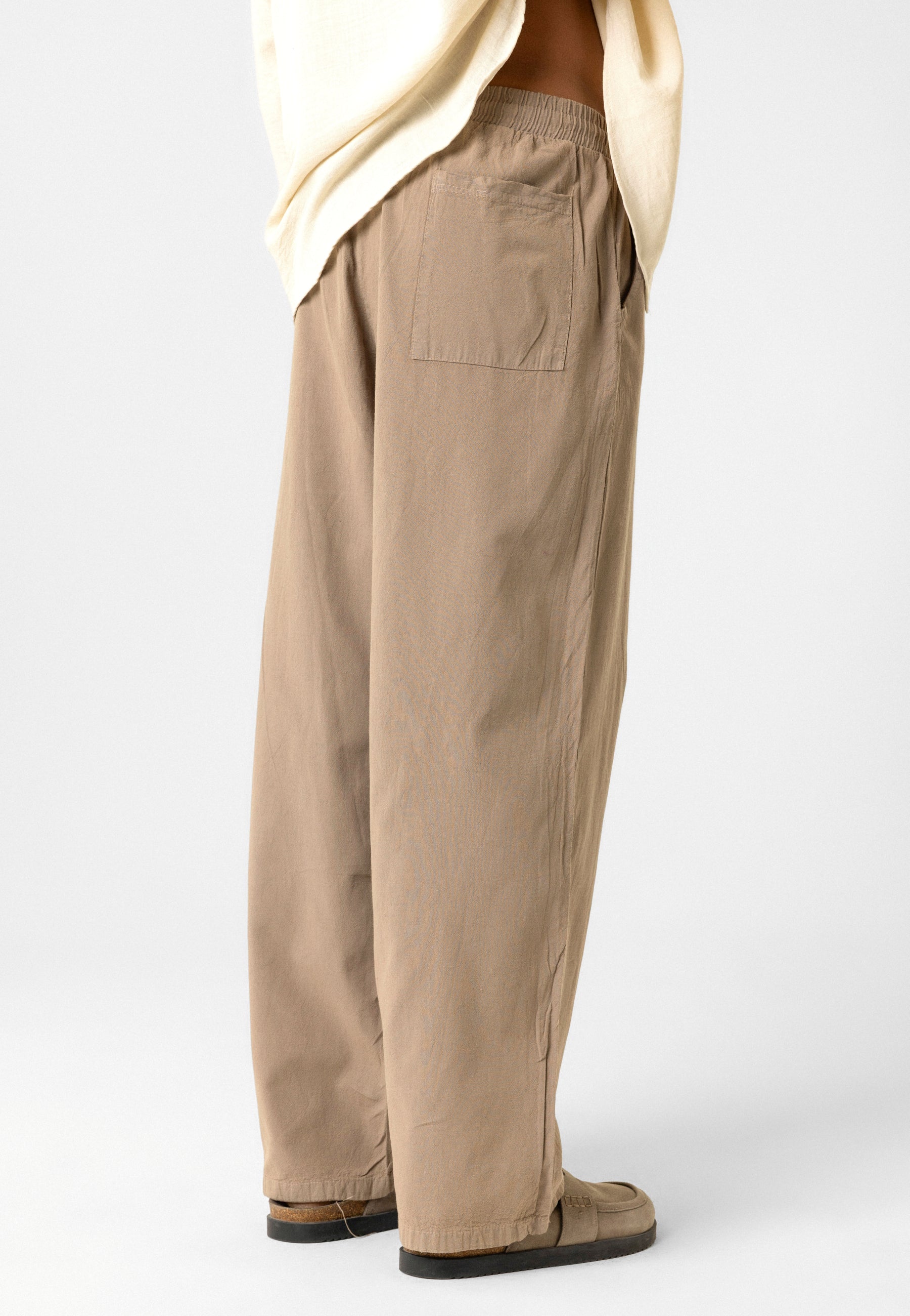Elastic Waist Baggy Linen Pants – Breezy Fit, Effortless Vibe