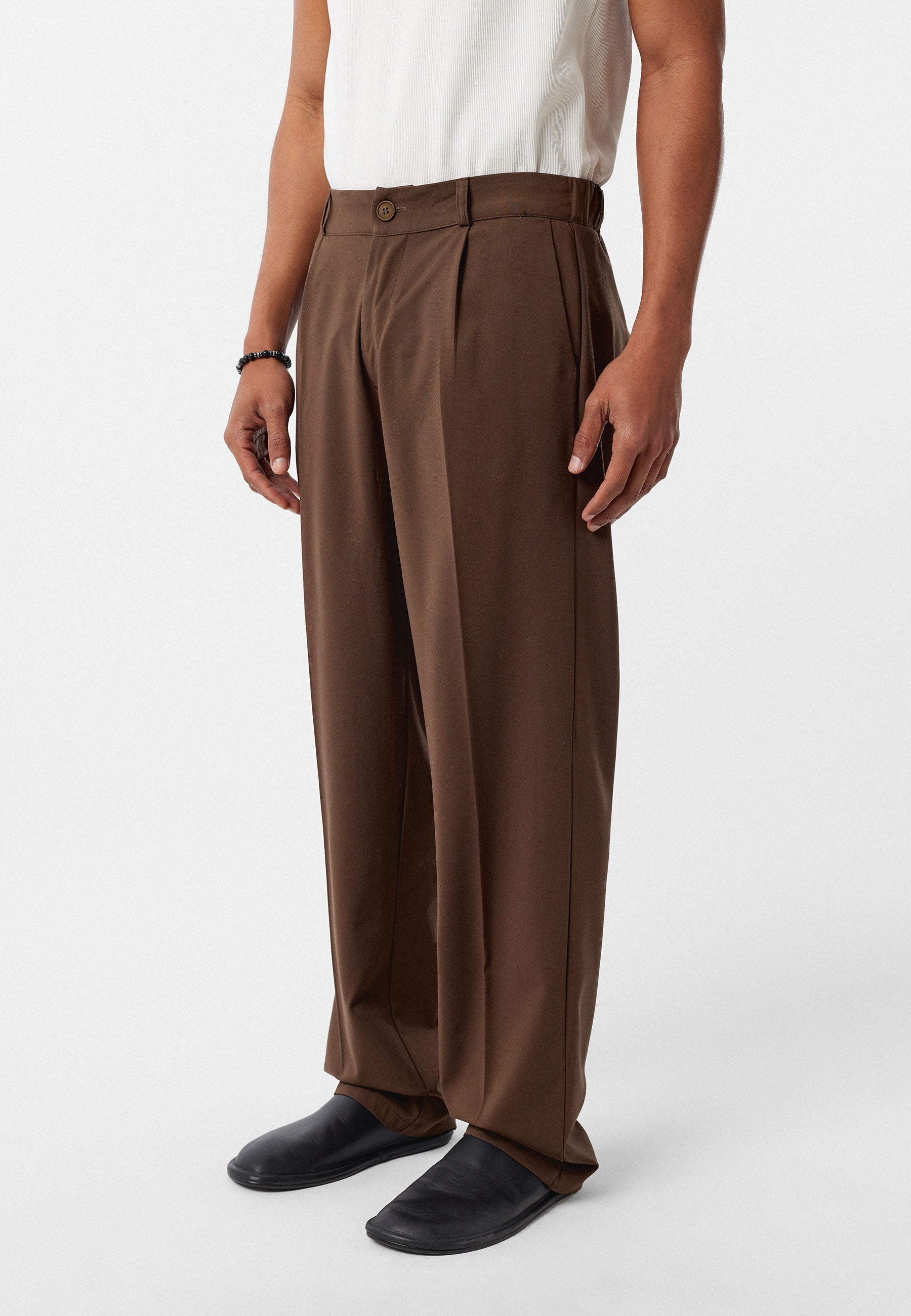 Brown Relaxed Fit Coat Warm Casual Essential