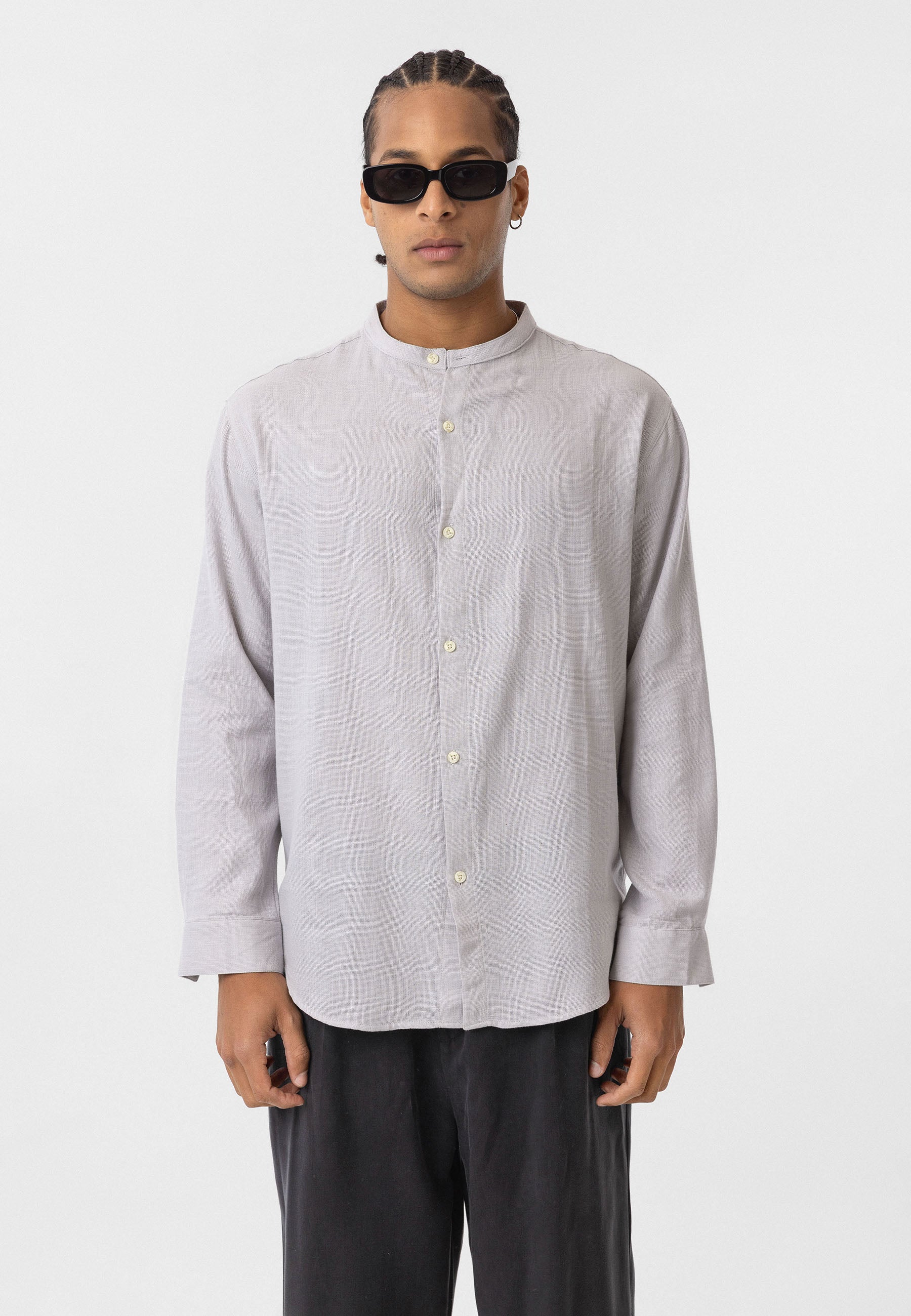 Grey Casual Shirt – Regular Fit, Everyday Smart Look