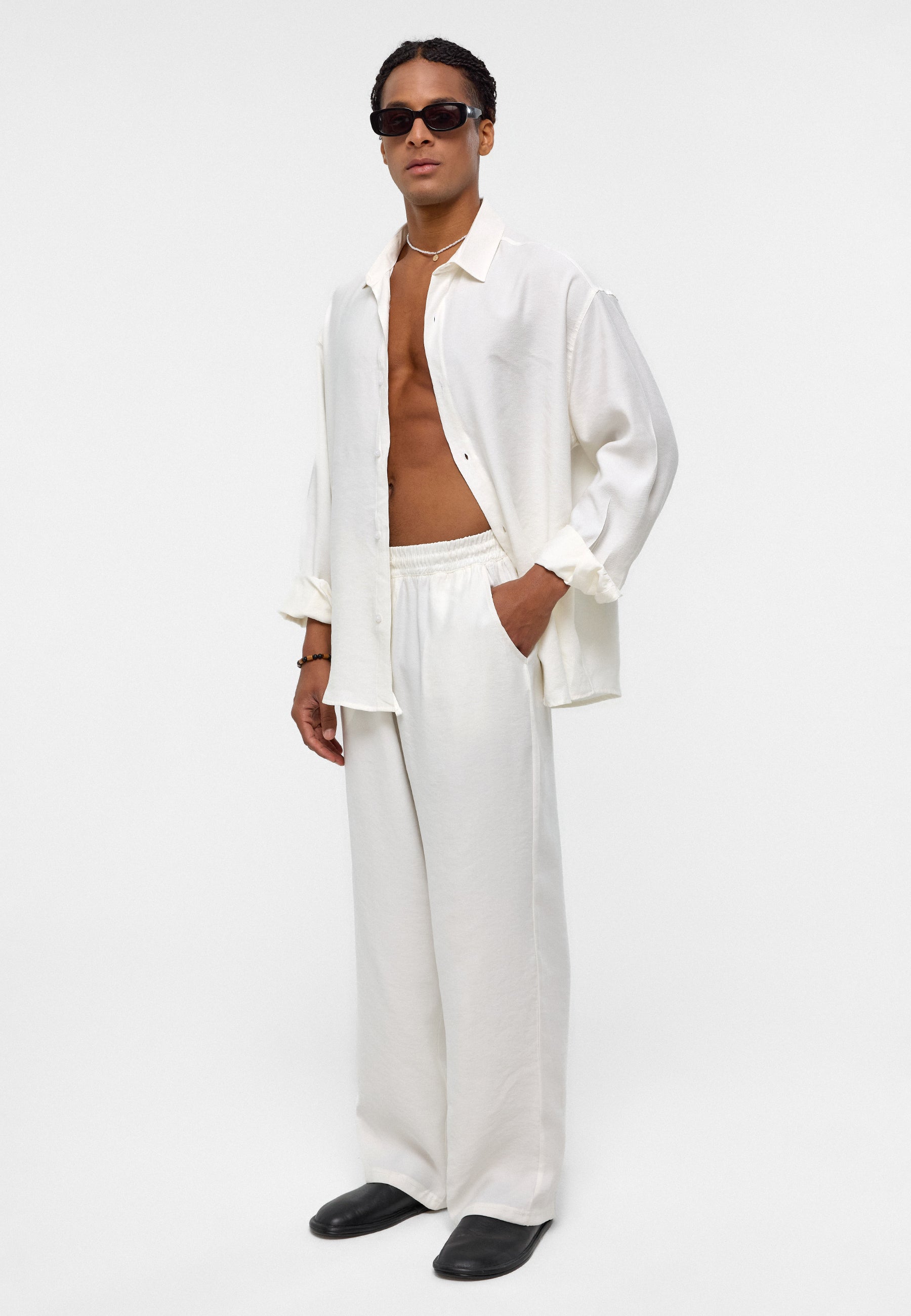 Baggy Fit Modal Trousers – Relaxed Wide-Leg Comfort