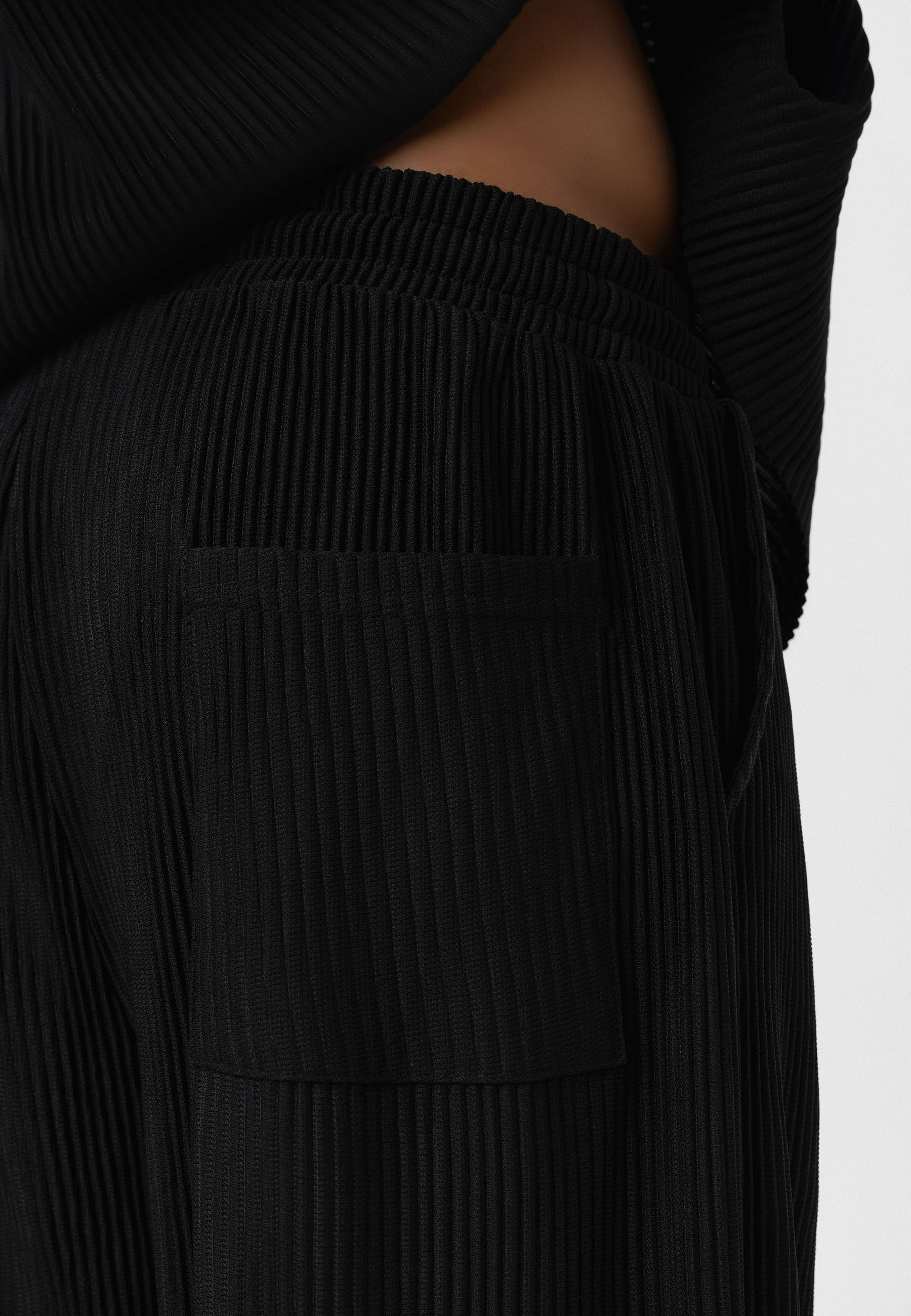 Black Ribbed Oversized T-Shirt Trendy Casual Look