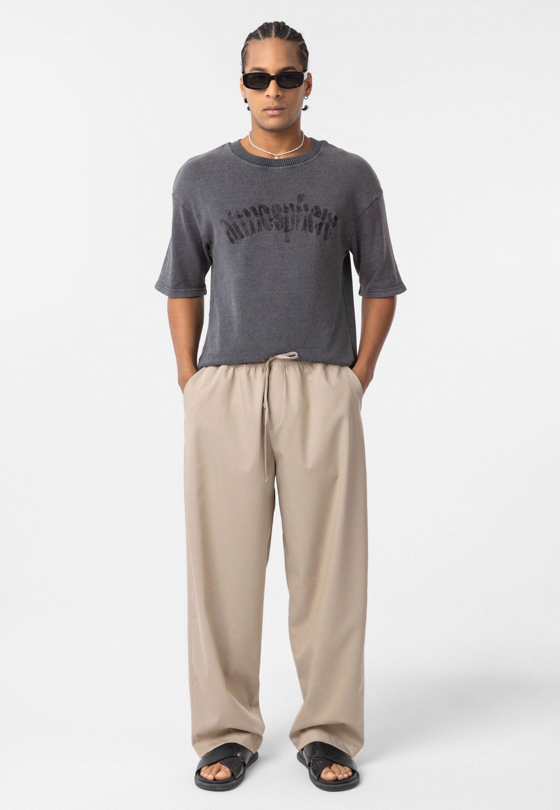Slim Tapered Pants, Relaxed Fit Bottoms, Stretch Cotton Trousers, Neutral Casual Pants, Men’s Essential Taper Fit
