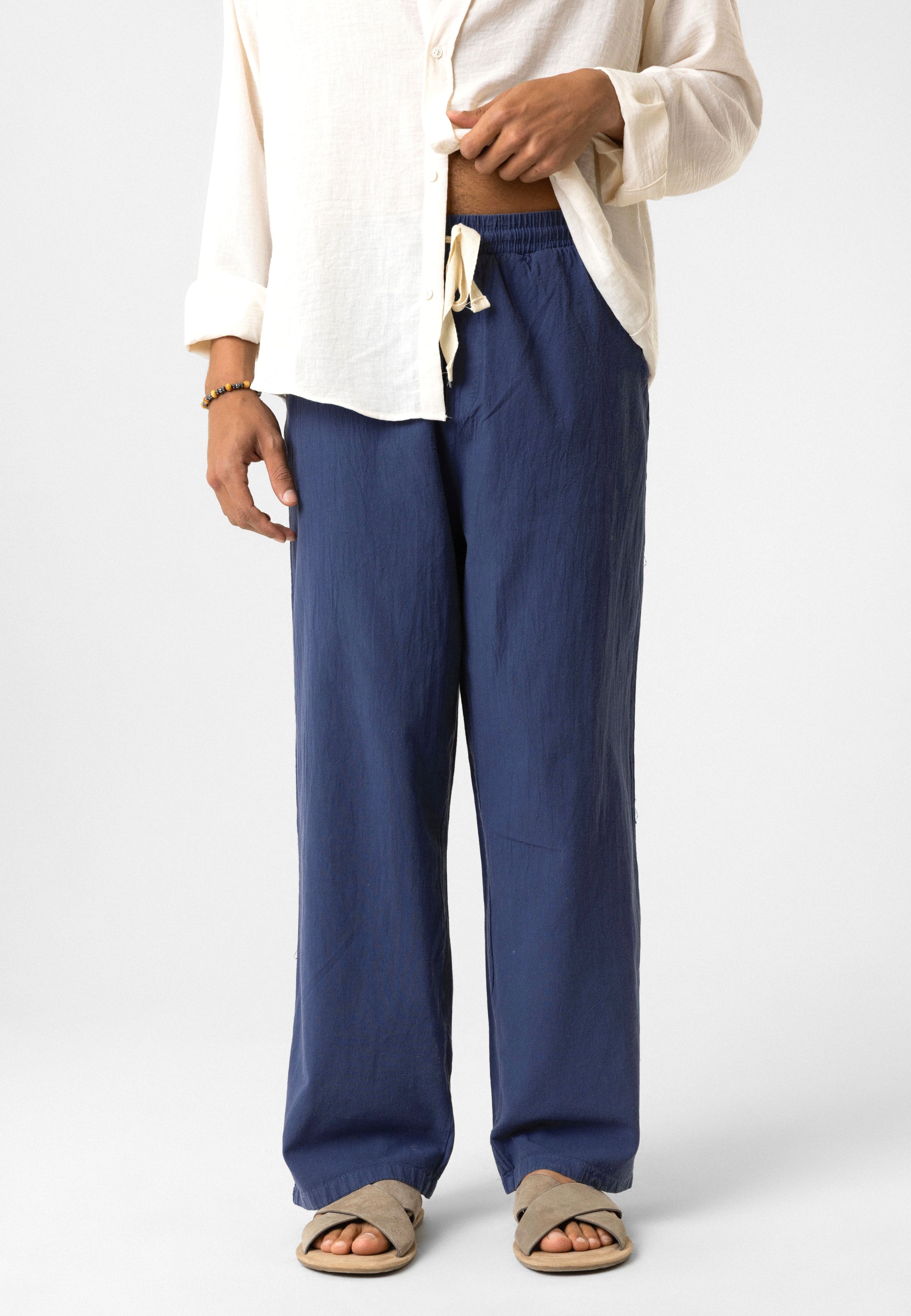 Elastic Waist Baggy Linen Pants – Breezy Fit, Effortless Vibe