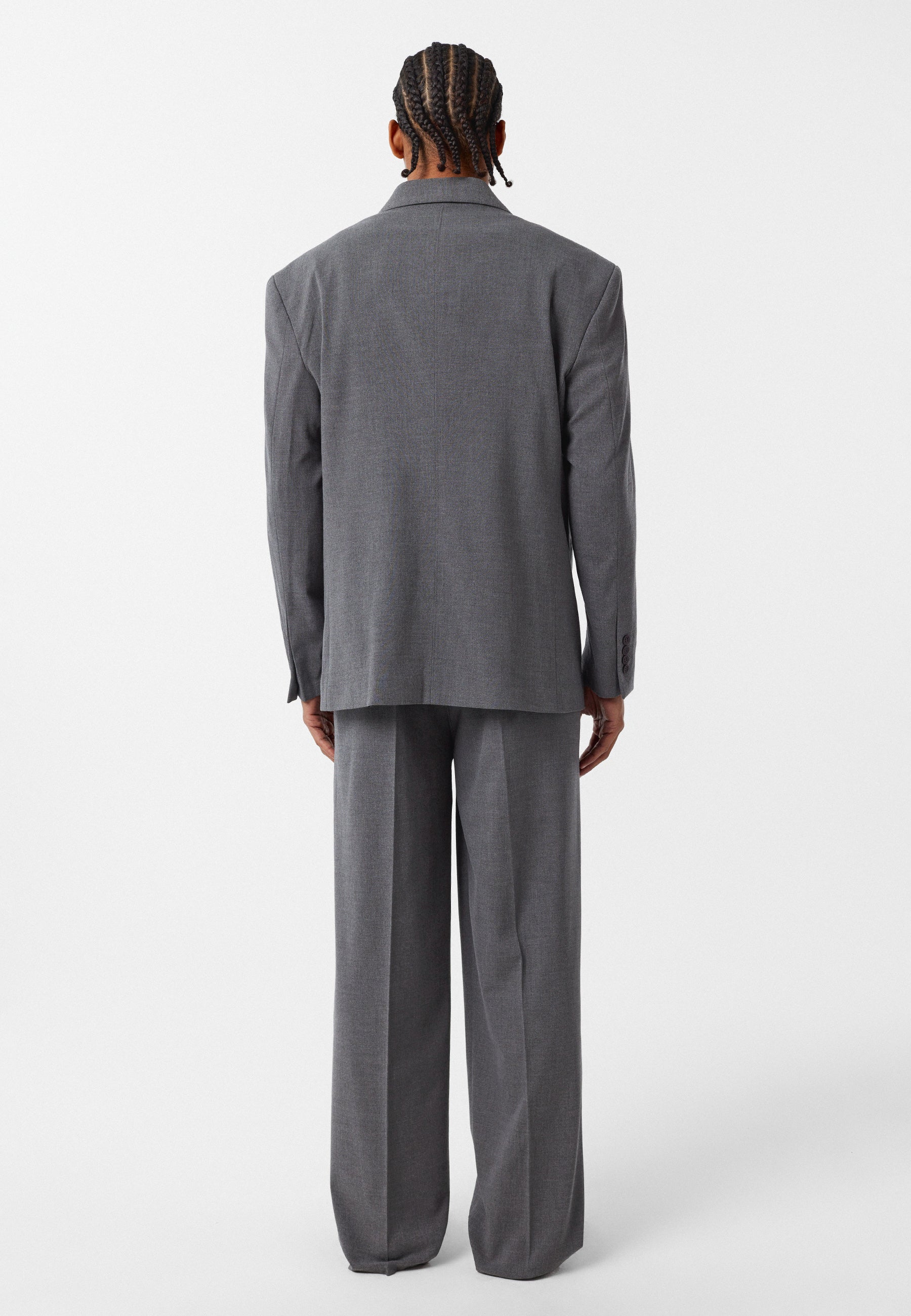 Men’s Loose Fit Blazer in Dark Grey Minimalist Relaxed Tailoring