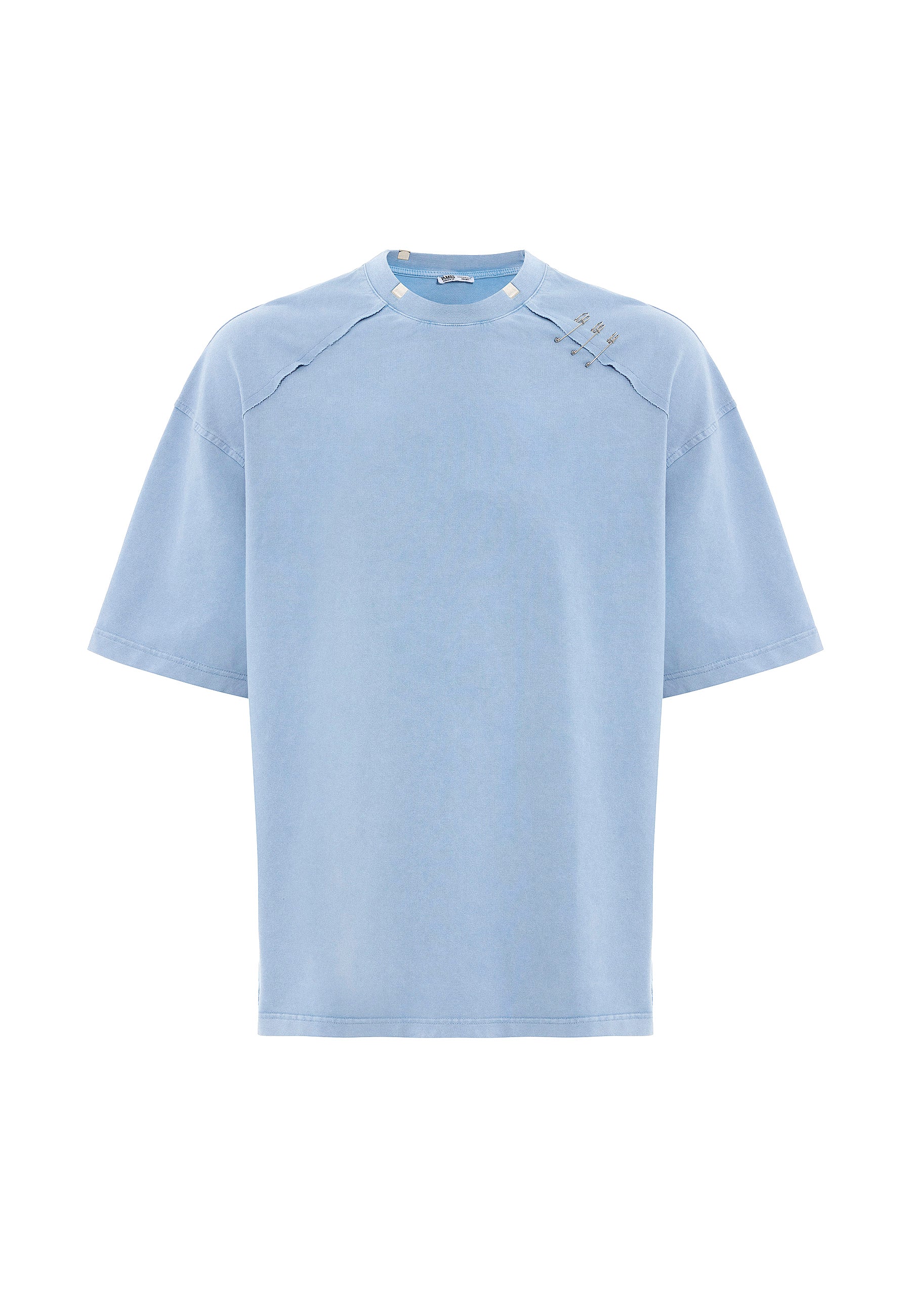 Oversized Washed Crew‑Neck T-shirts with Detail