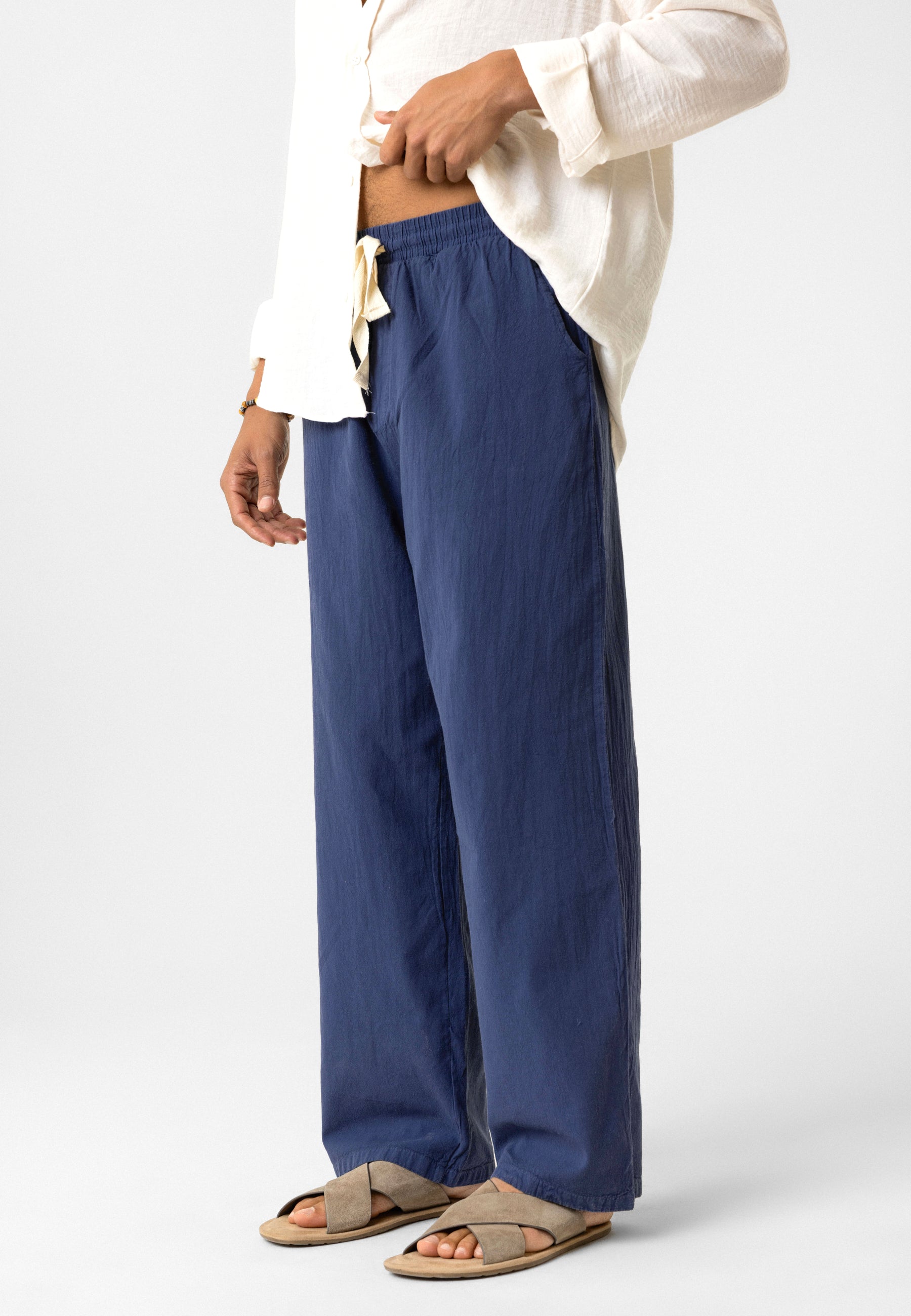 Elastic Waist Baggy Linen Pants – Breezy Fit, Effortless Vibe