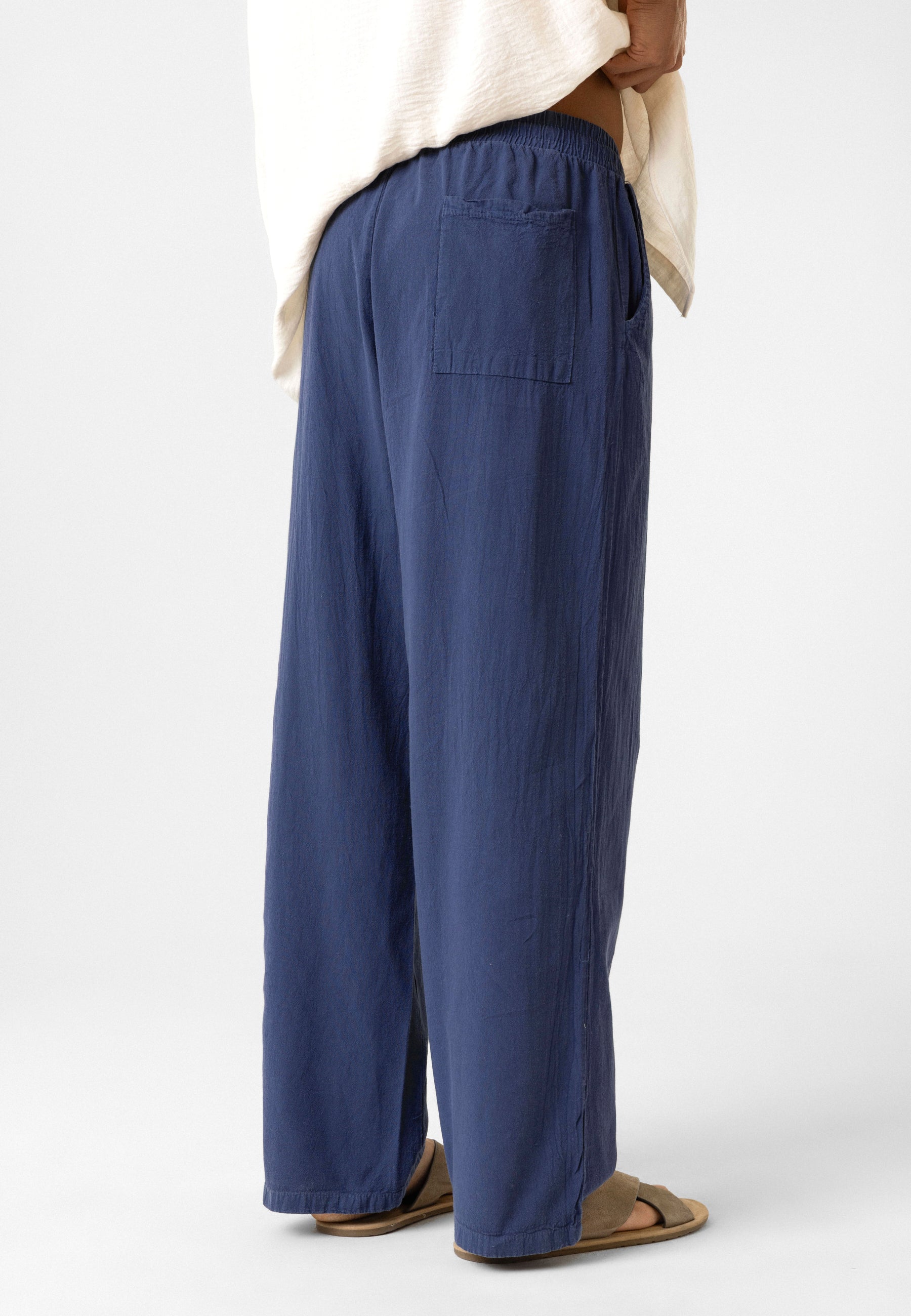Elastic Waist Baggy Linen Pants – Breezy Fit, Effortless Vibe