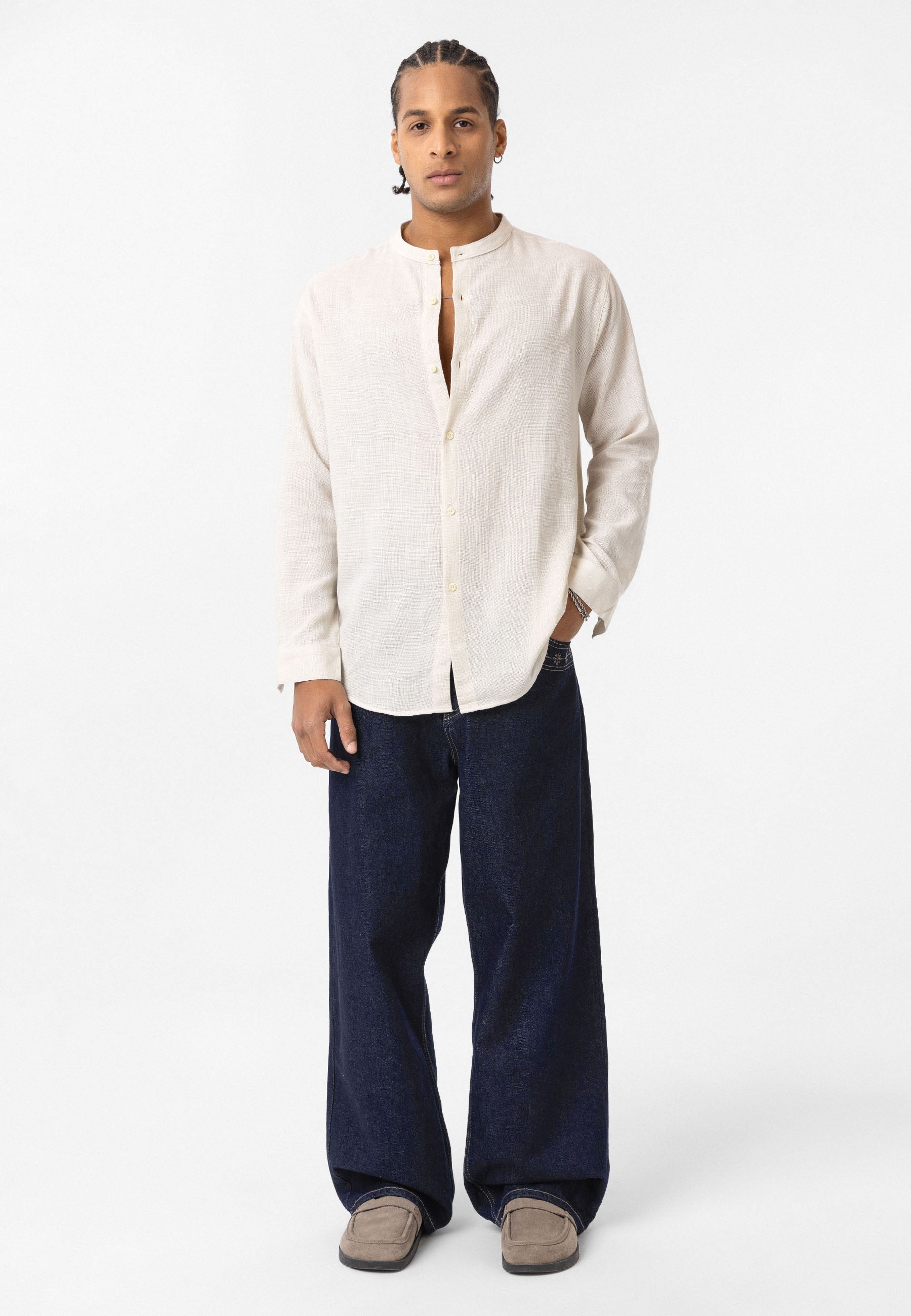 Beige Two-Piece Suit Comfort Fit, Effortless Style