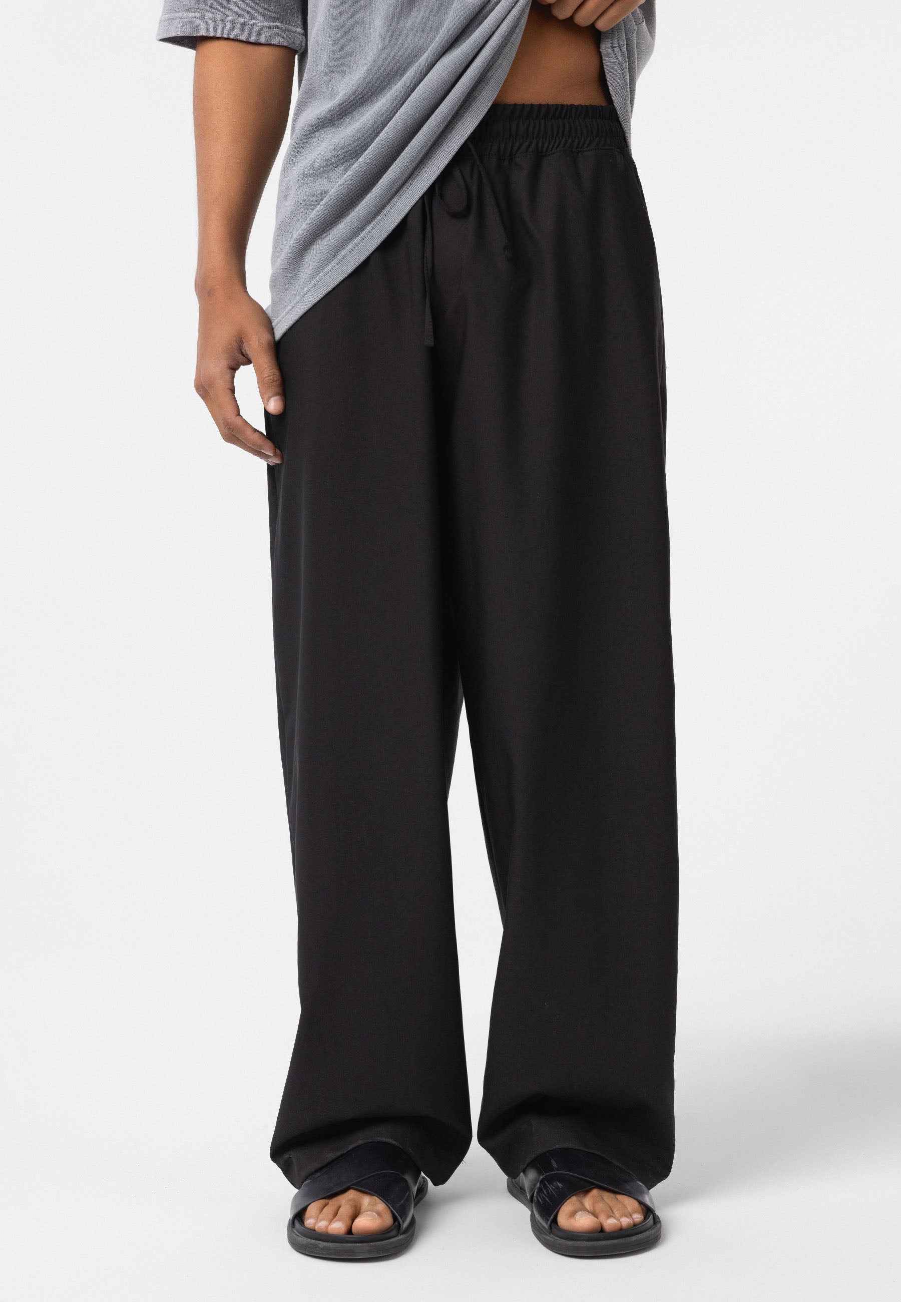 Slim Tapered Pants, Relaxed Fit Bottoms, Stretch Cotton Trousers, Neutral Casual Pants, Men’s Essential Taper Fit