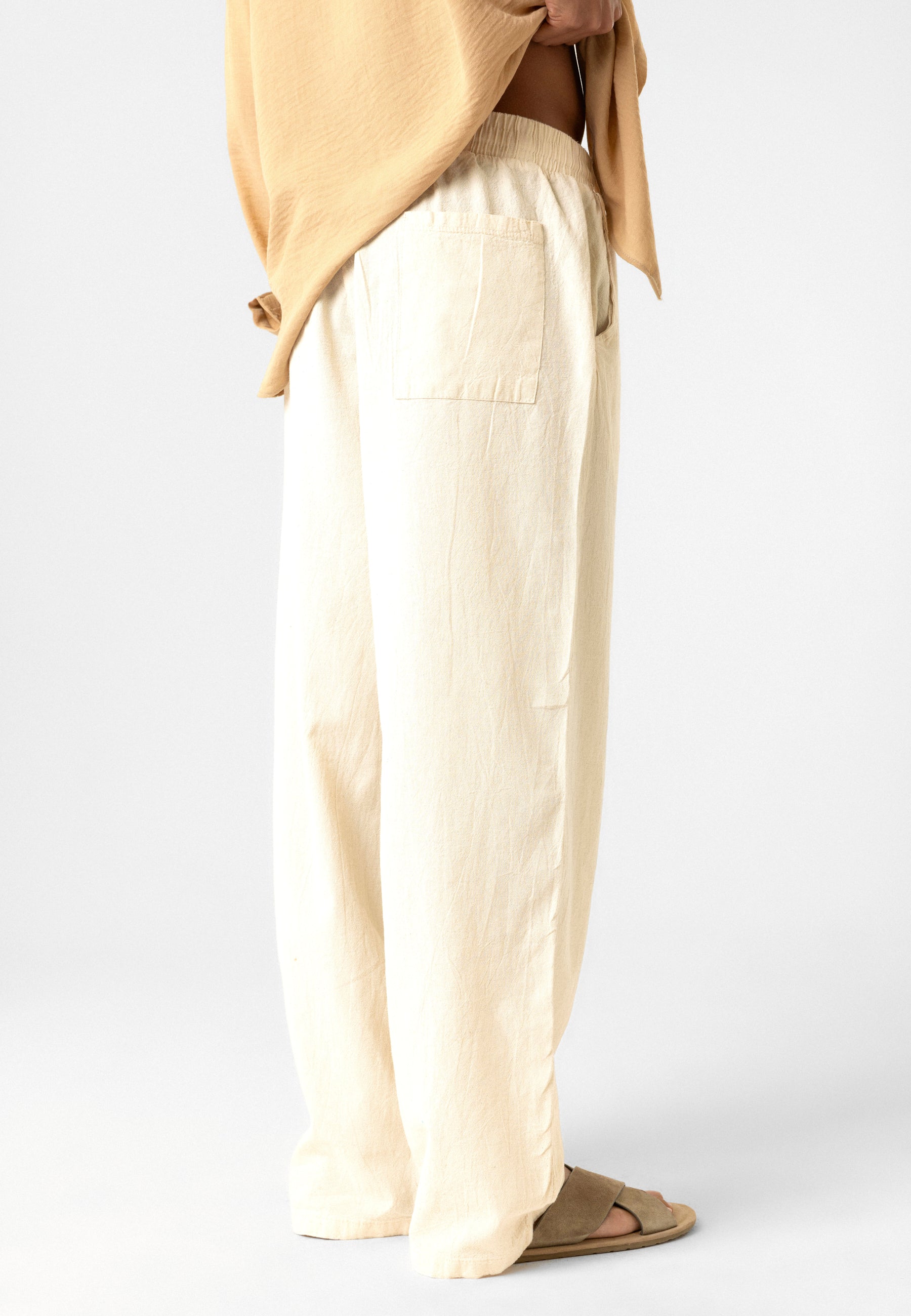 Elastic Waist Baggy Linen Pants – Breezy Fit, Effortless Vibe