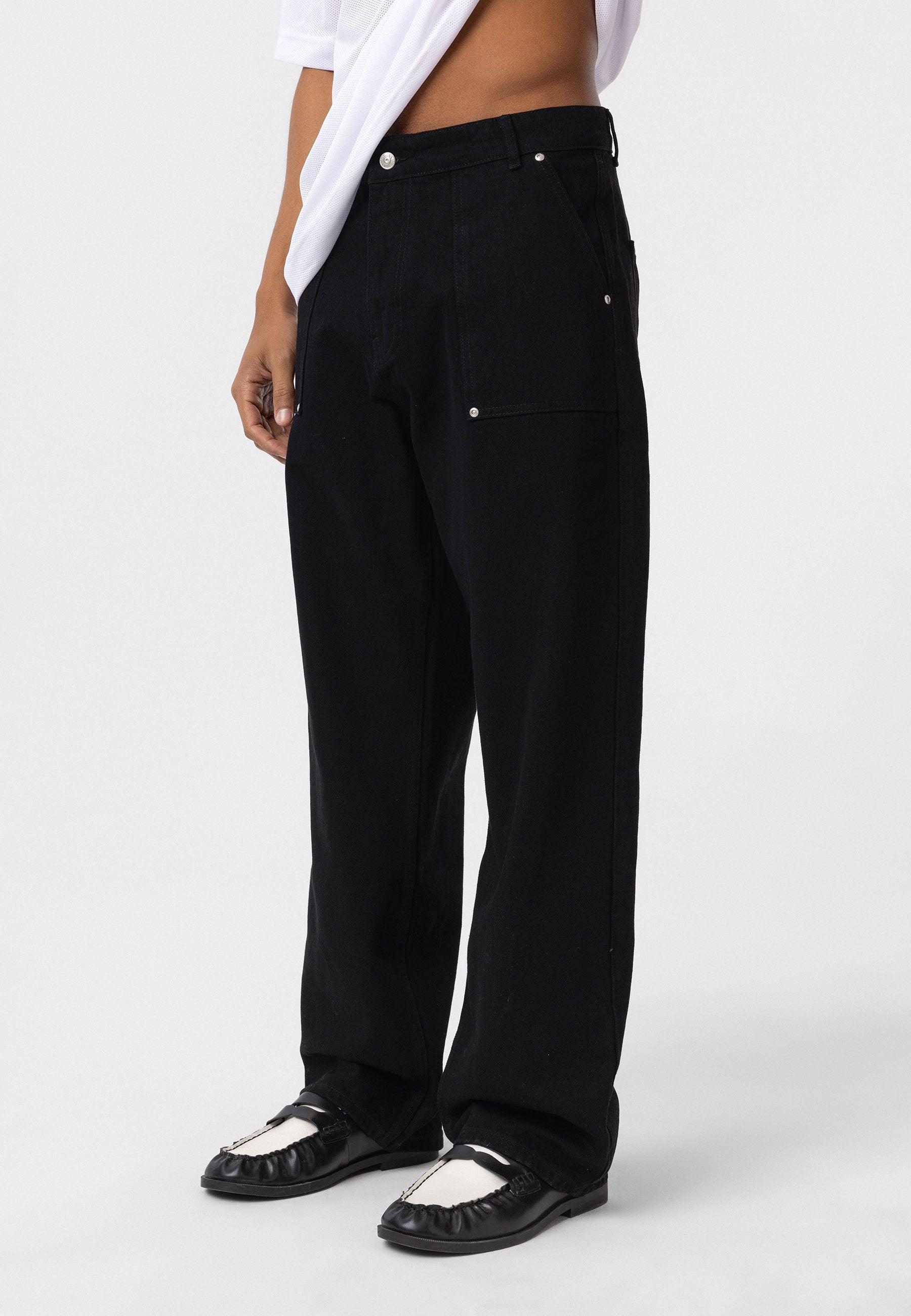 Pocket-Detail Baggy Jeans – Pants