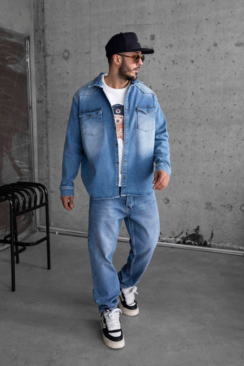 2 FAST 2 FURIOUS PRINTED DENIM JACKET BLUE 16964