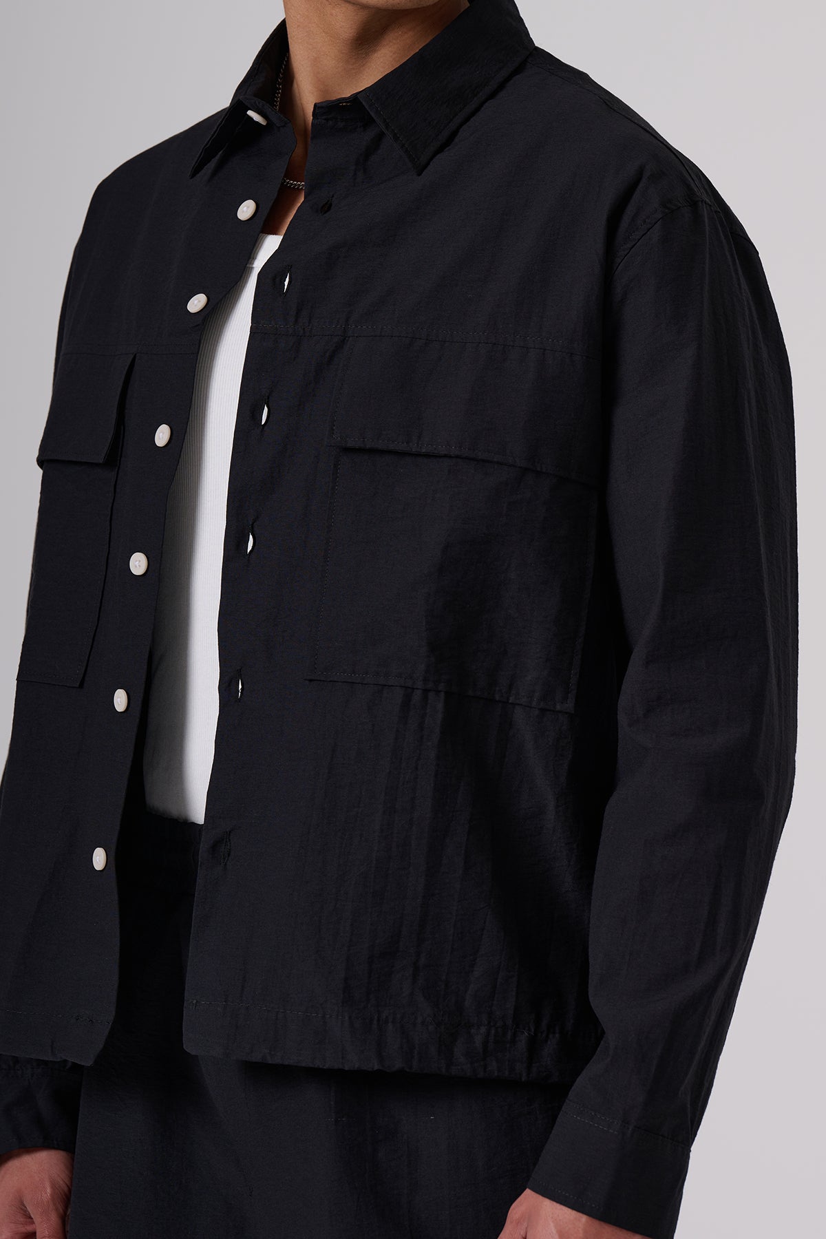 Black Coat & Jackets – Clean Design with Subtle Embossed Detail