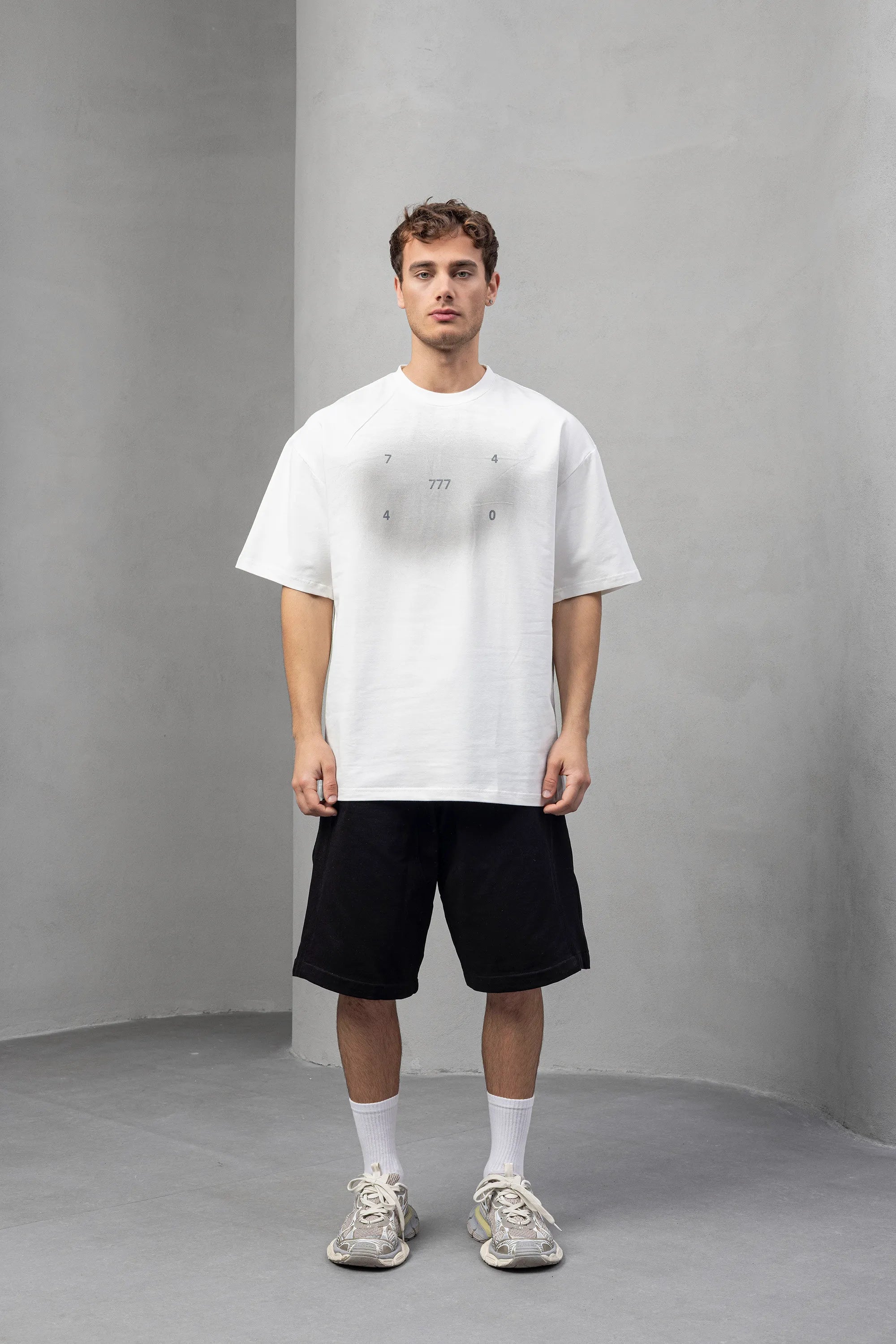 Minimalist Graphic Tee with Bold Number Design