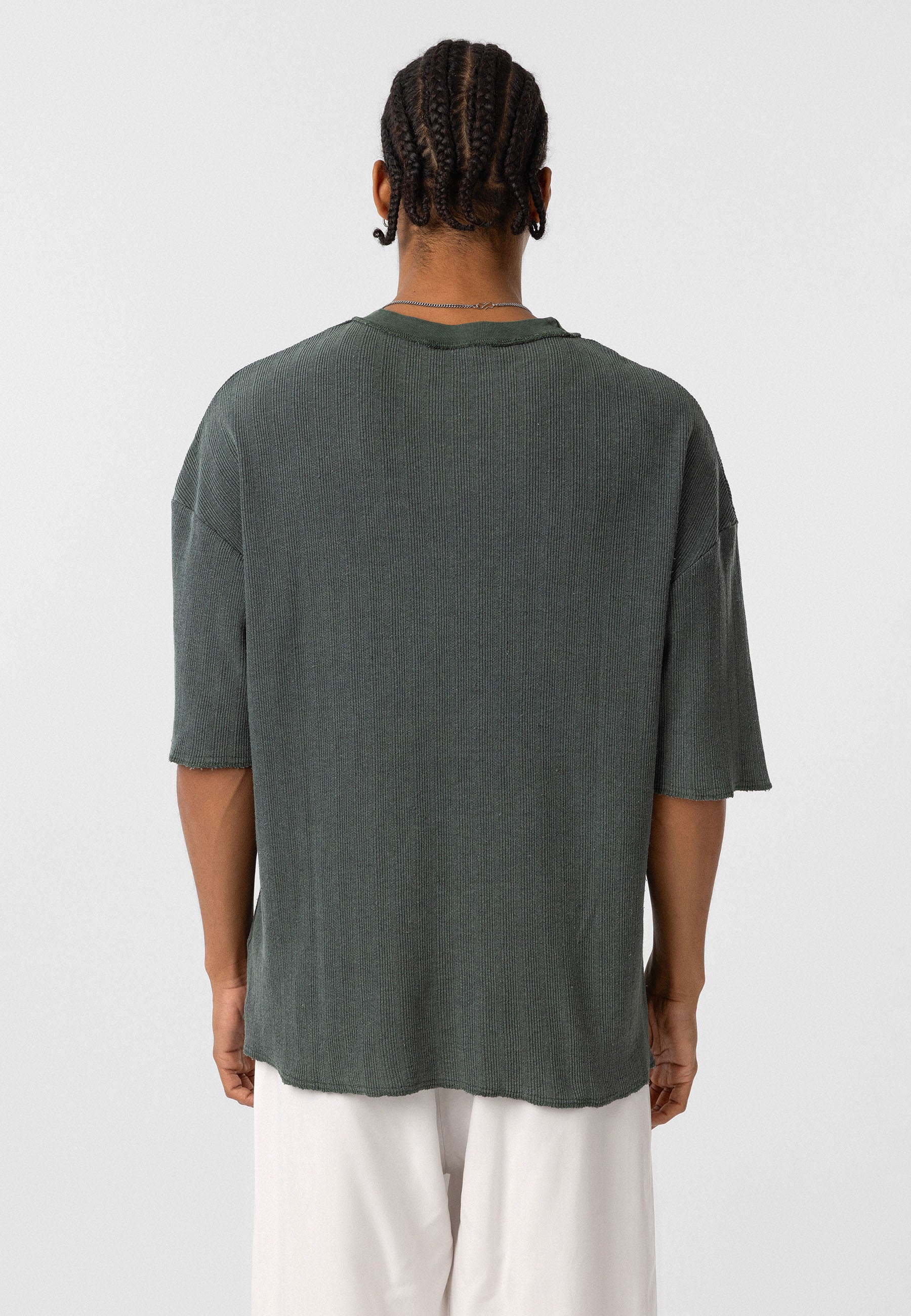 Oversized Knit T-shirts Garment-Washed Texture & Relaxed Comfort