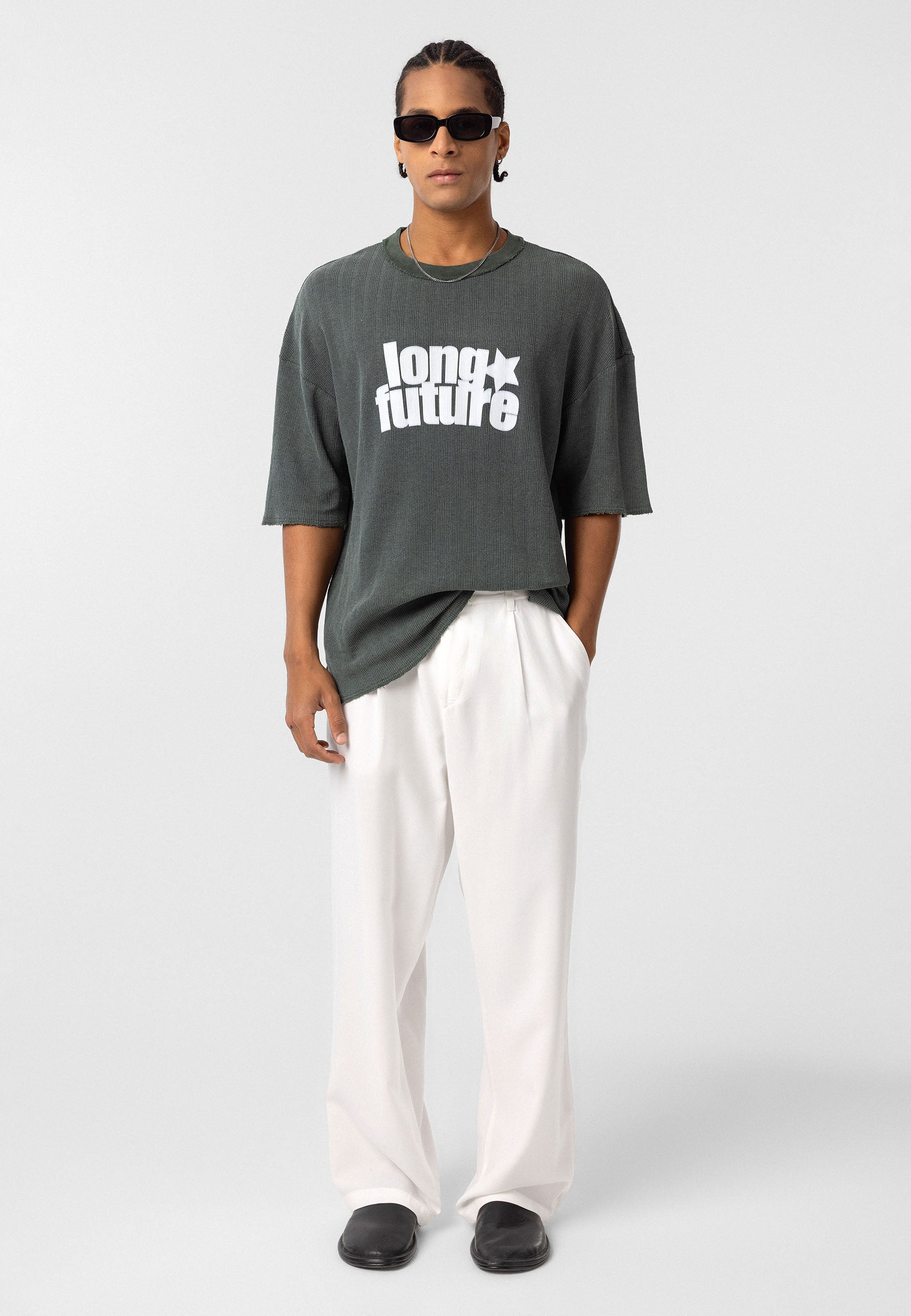 Oversized Knit T-shirts Garment-Washed Texture & Relaxed Comfort