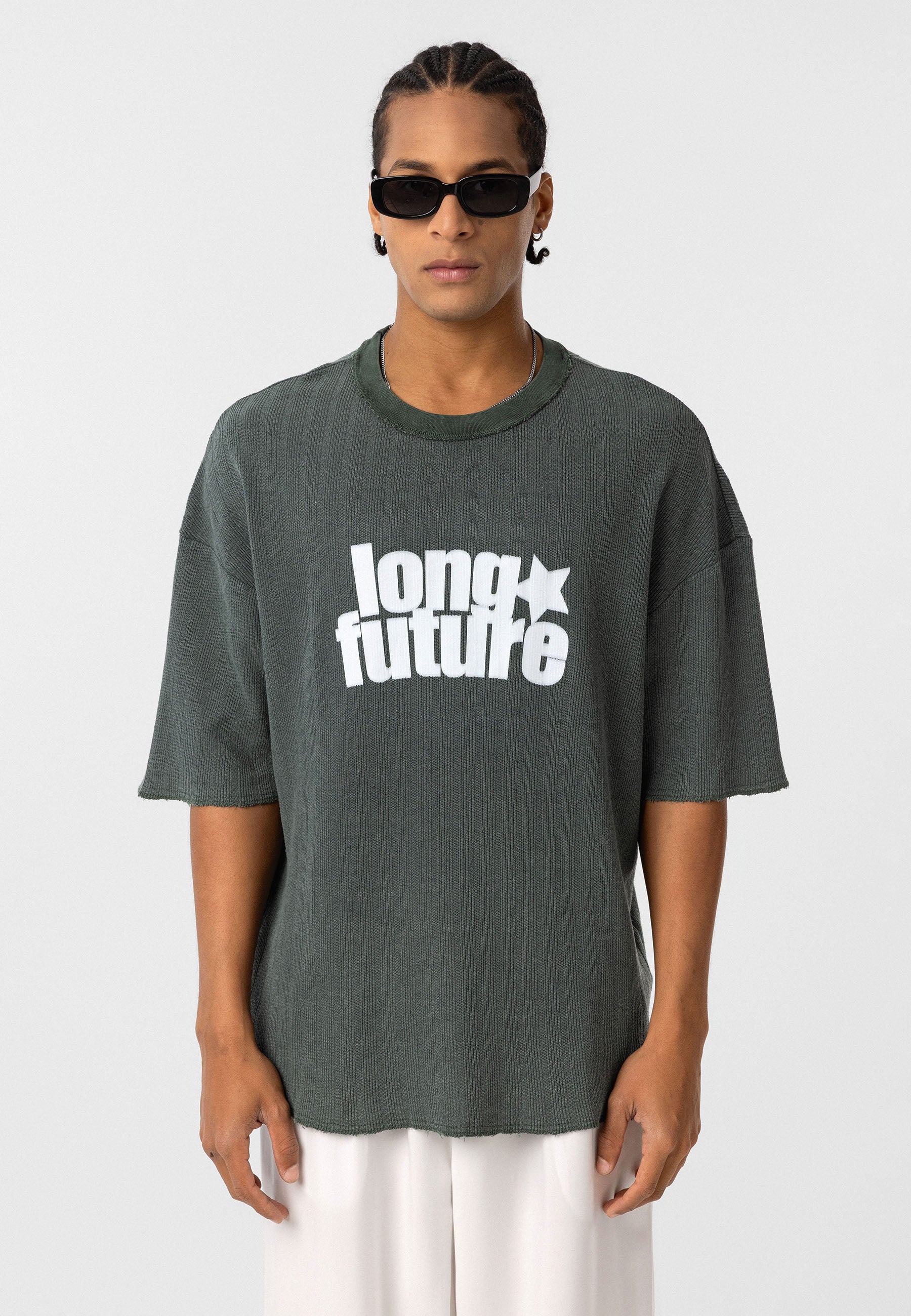 Oversized Knit T-shirts Garment-Washed Texture & Relaxed Comfort