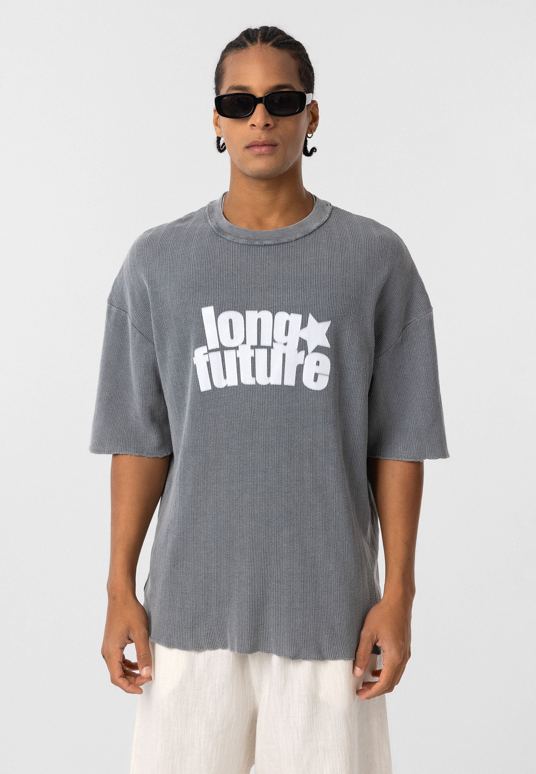 Oversized Knit T-shirts Garment-Washed Texture & Relaxed Comfort