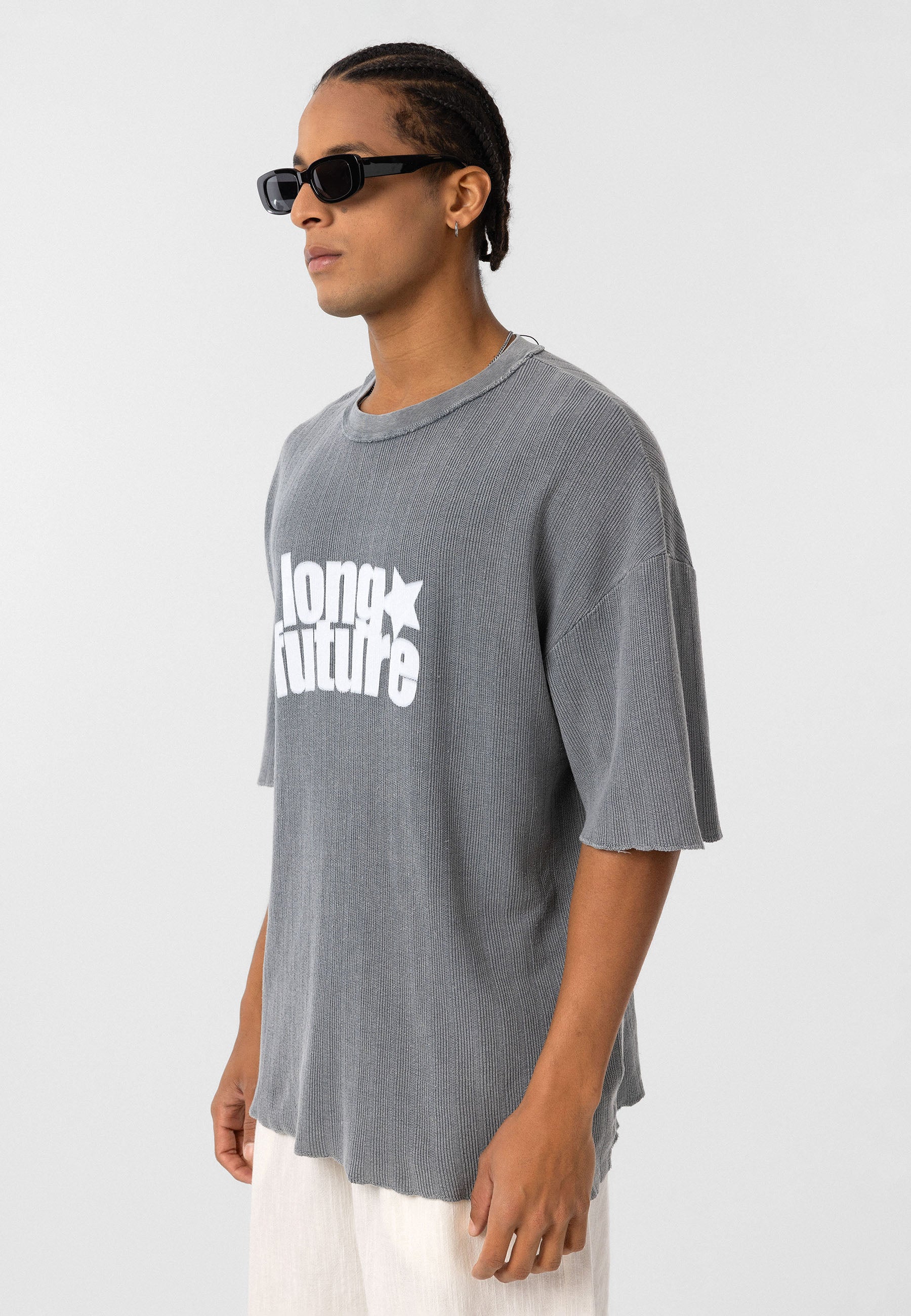 Oversized Knit T-shirts Garment-Washed Texture & Relaxed Comfort
