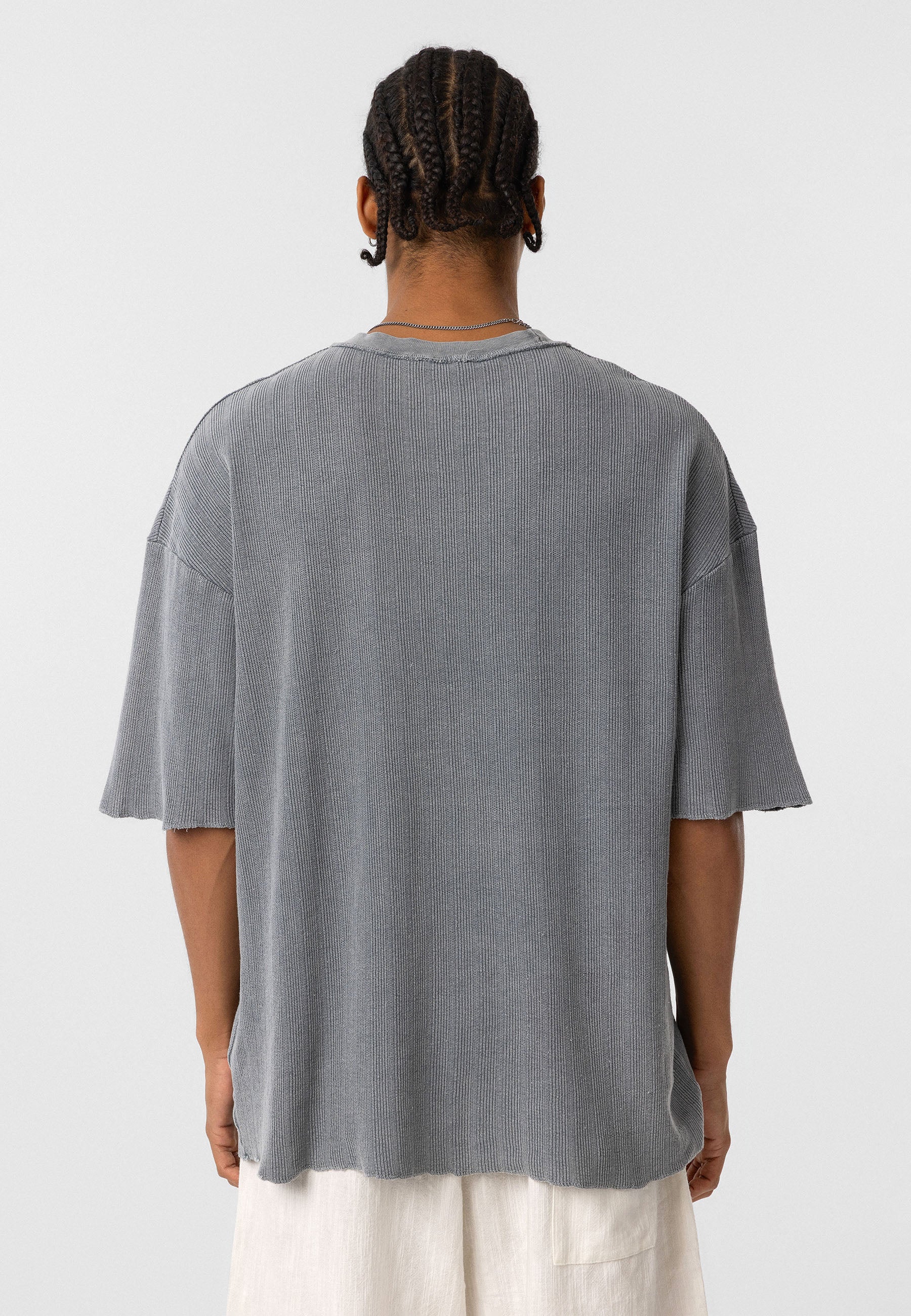 Oversized Knit T-shirts Garment-Washed Texture & Relaxed Comfort