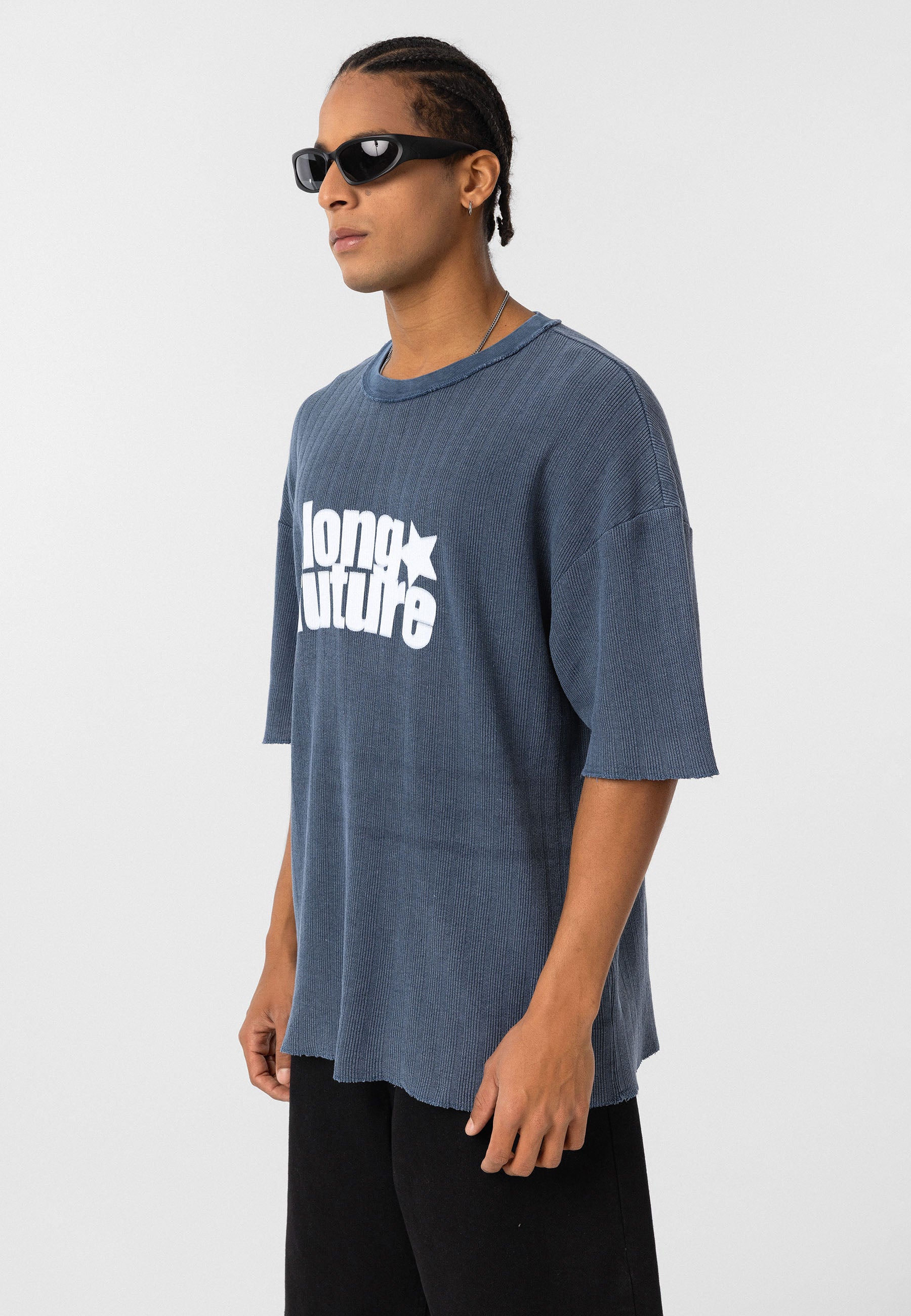 Oversized Knit T-shirts Garment-Washed Texture & Relaxed Comfort