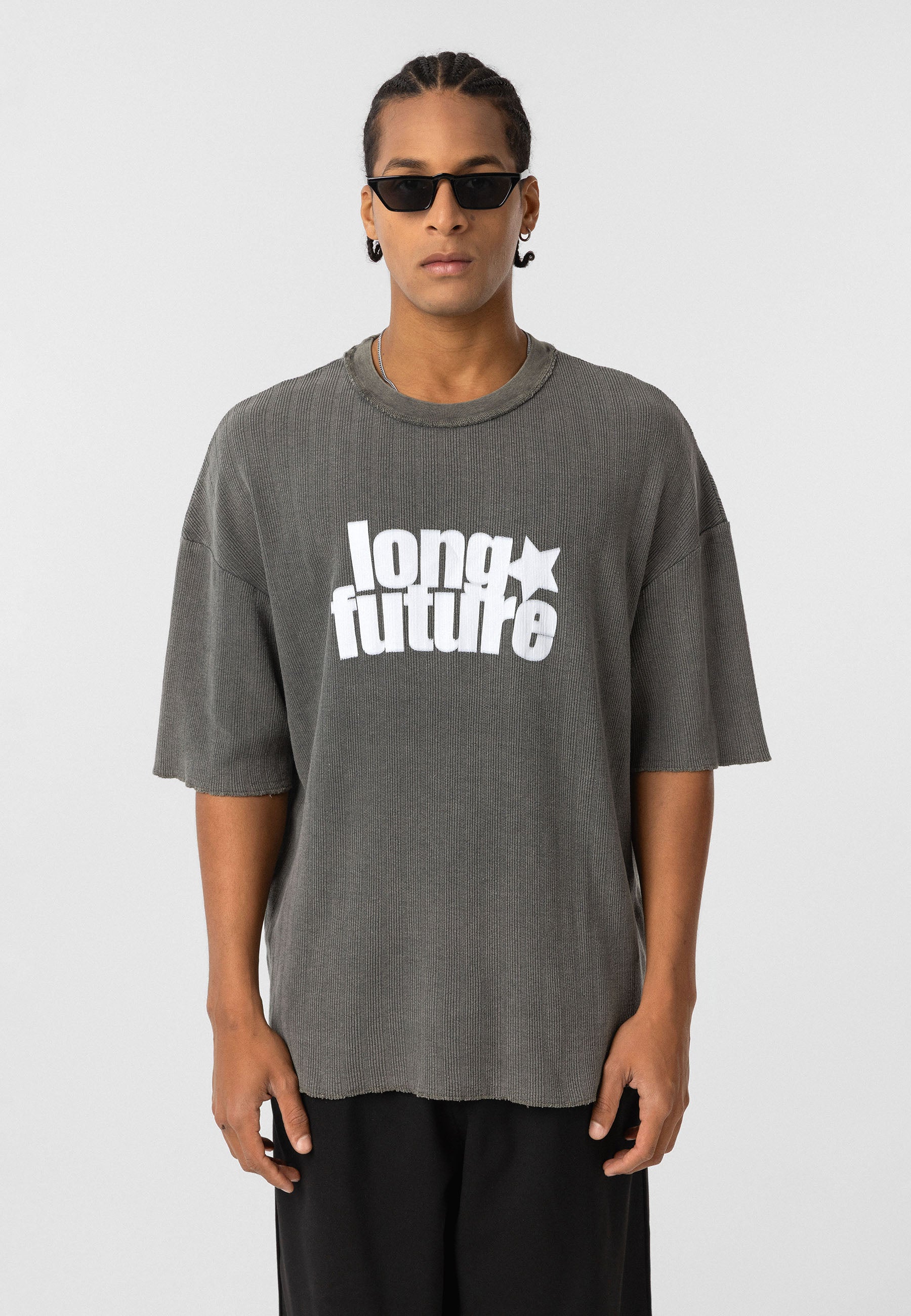 Oversized Knit T-shirts Garment-Washed Texture & Relaxed Comfort