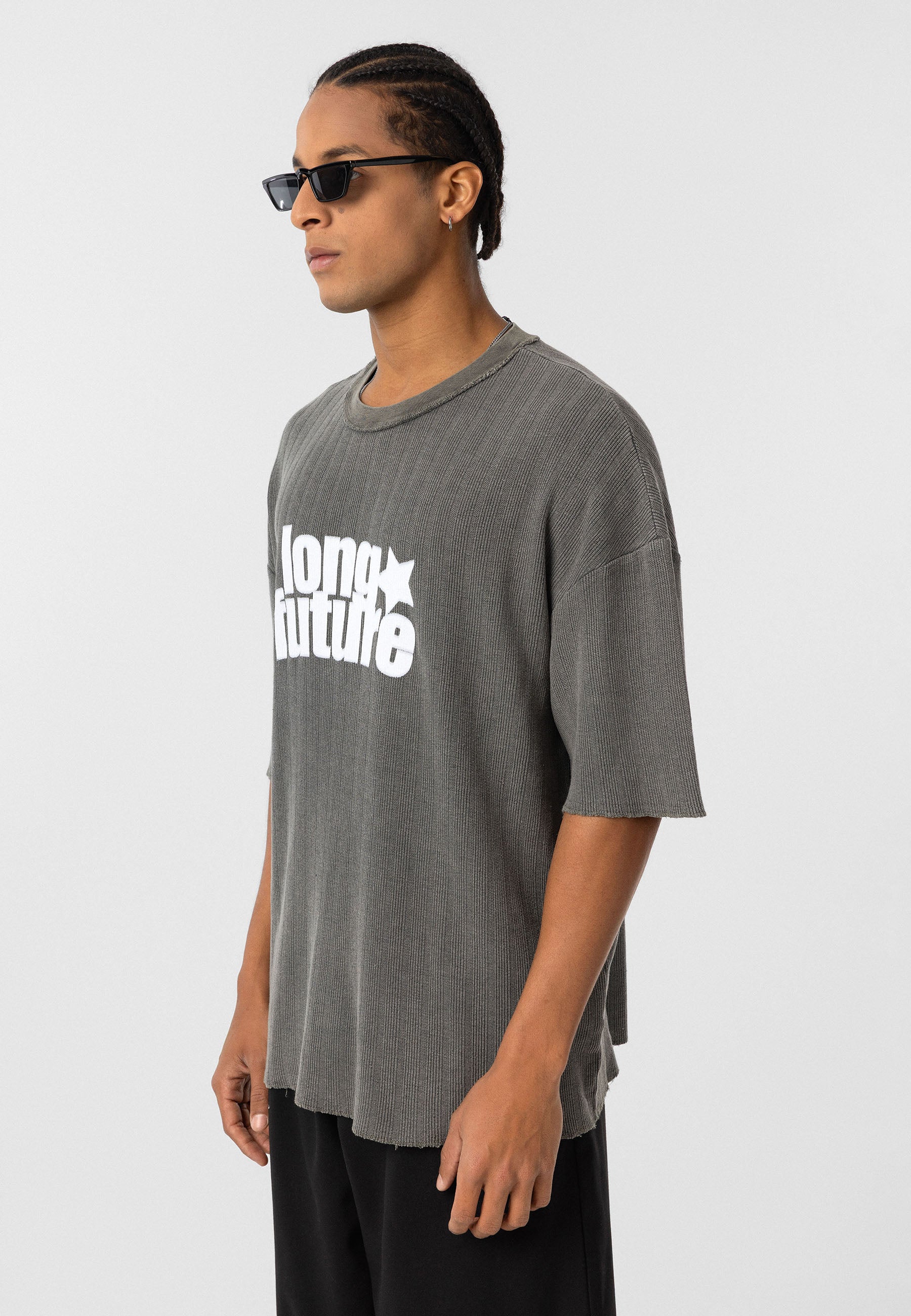 Oversized Knit T-shirts Garment-Washed Texture & Relaxed Comfort