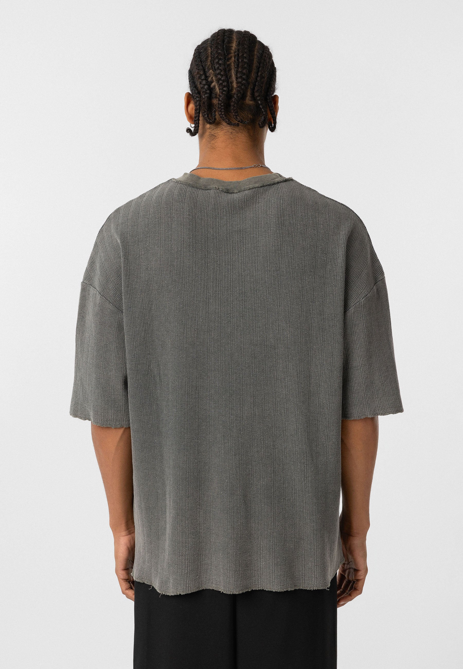 Oversized Knit T-shirts Garment-Washed Texture & Relaxed Comfort