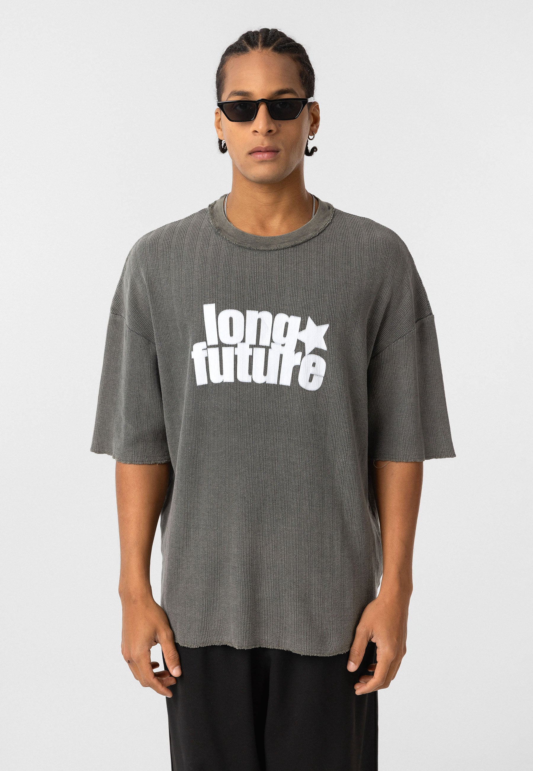 Oversized Knit T-shirts Garment-Washed Texture & Relaxed Comfort