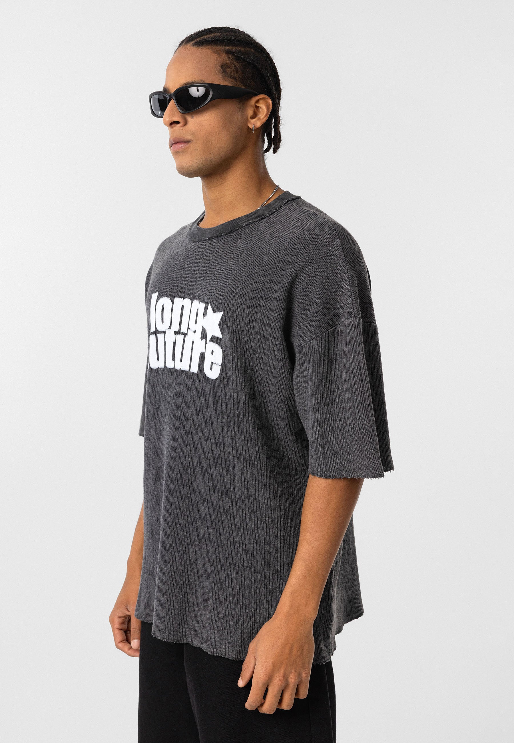 Oversized Knit T-shirts Garment-Washed Texture & Relaxed Comfort