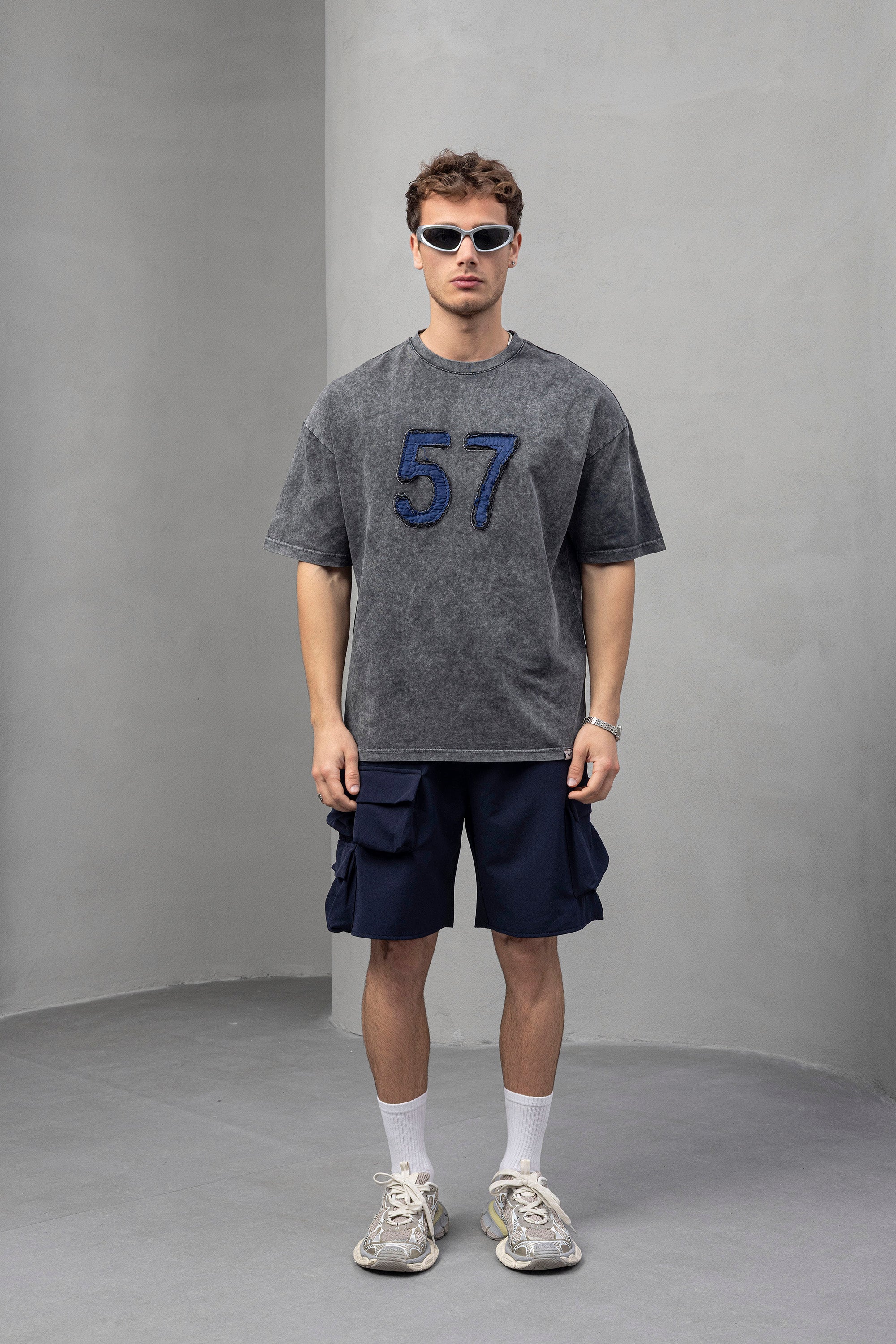 Vintage-Washed Oversized Tee – Faded Texture, Everyday Edge