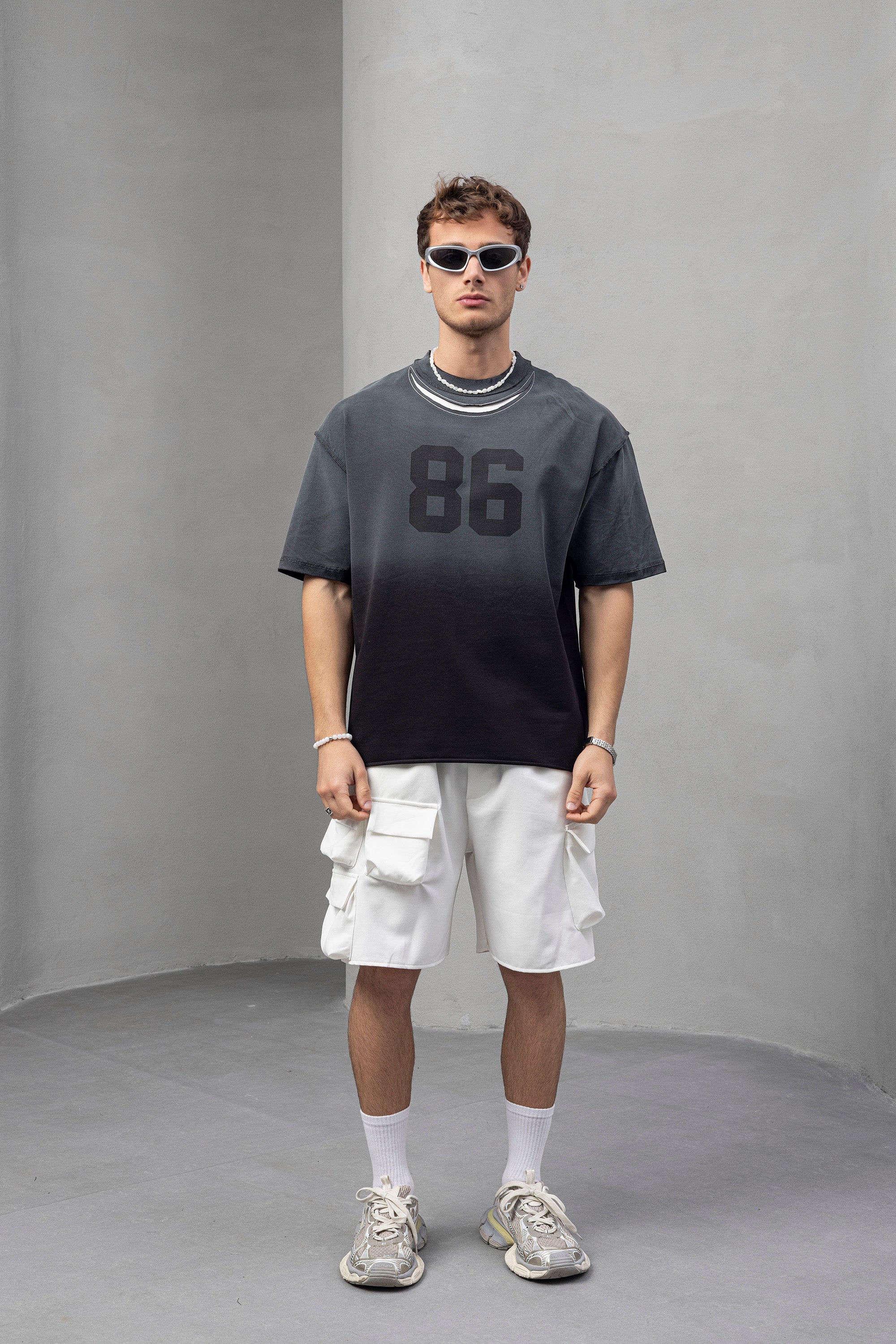 Vintage Gradient Cotton T-Shirt with Casual Fit