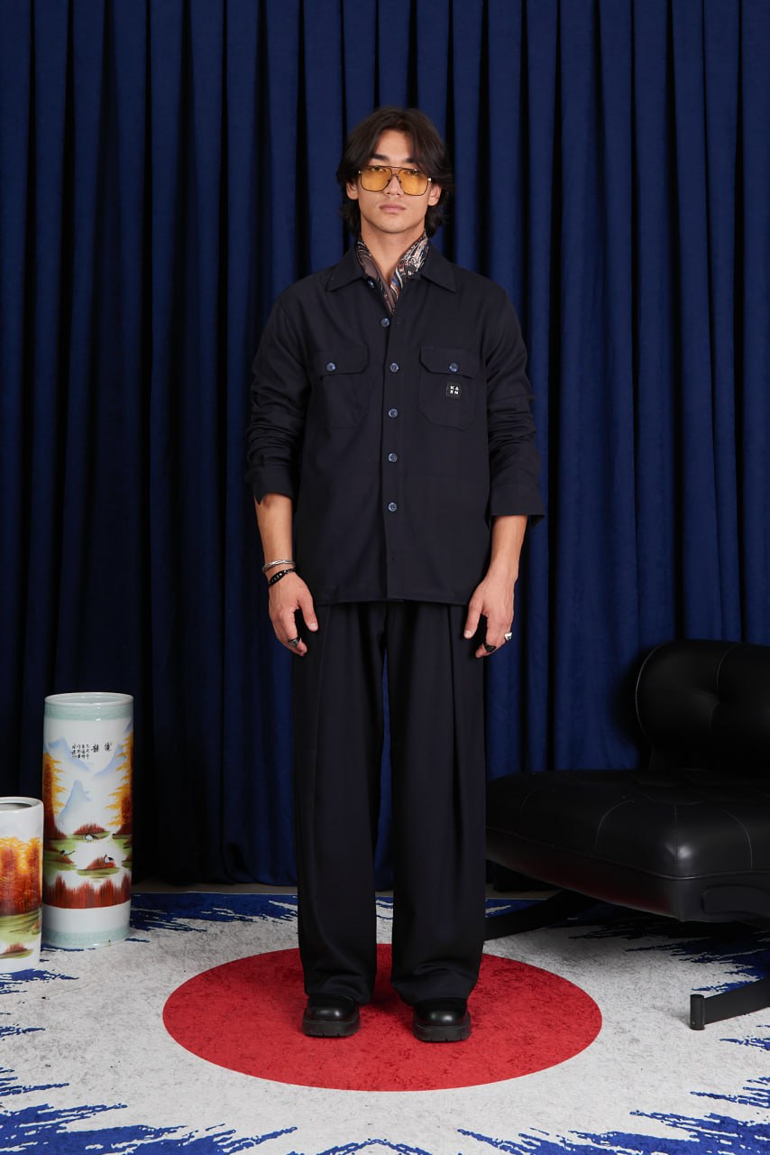 Men’s Wide Fit Pleated Trousers | KAEN Tokyo | Minimal Tailored Pants