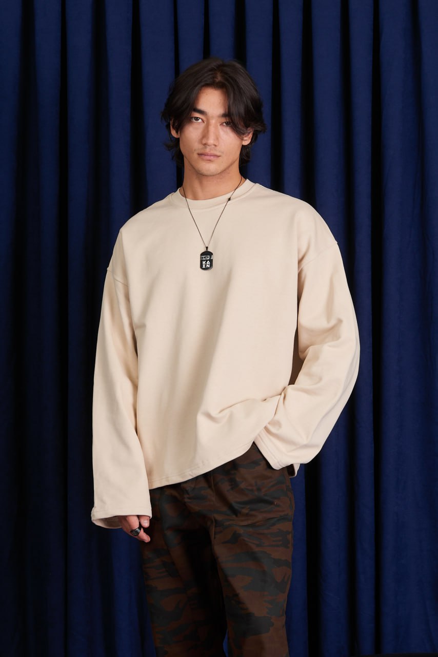 Men’s Oversized Minimal Sweatshirt | Korean Streetwear Casual Pullover