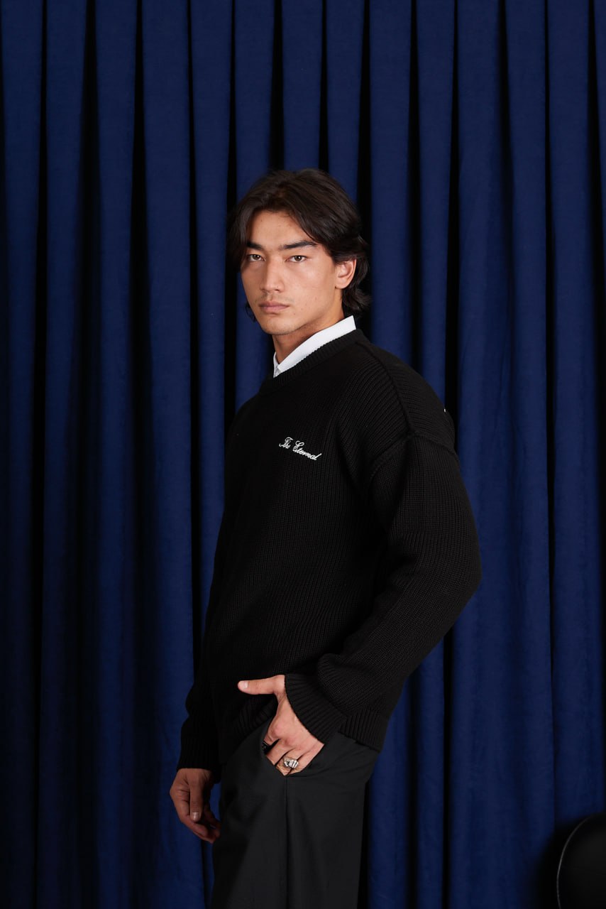 Men’s “The Eternal” Embroidered Knitted Pullover Sweater