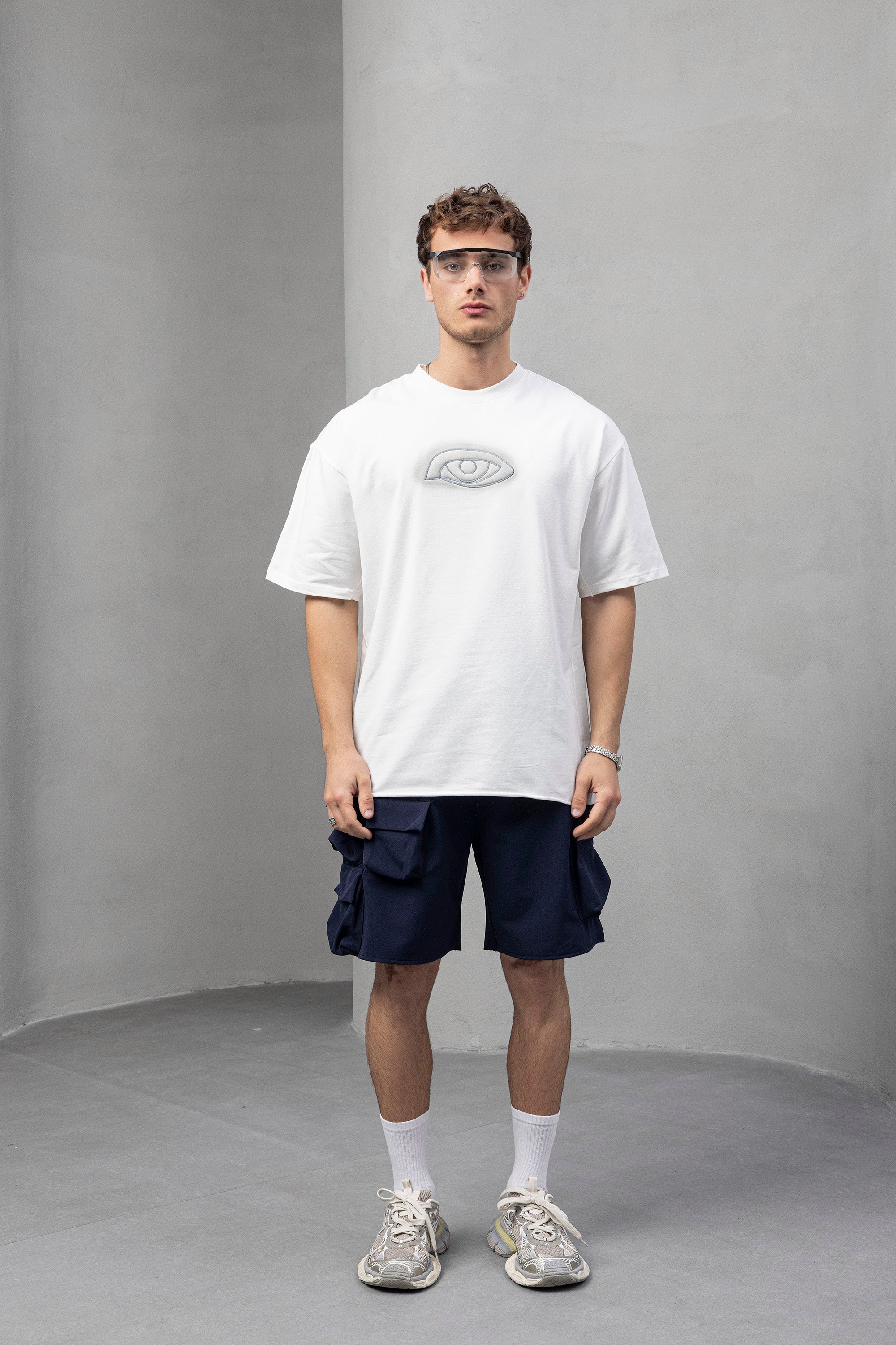 White Graphic T-shirts – Relaxed Fit with Reaper Print