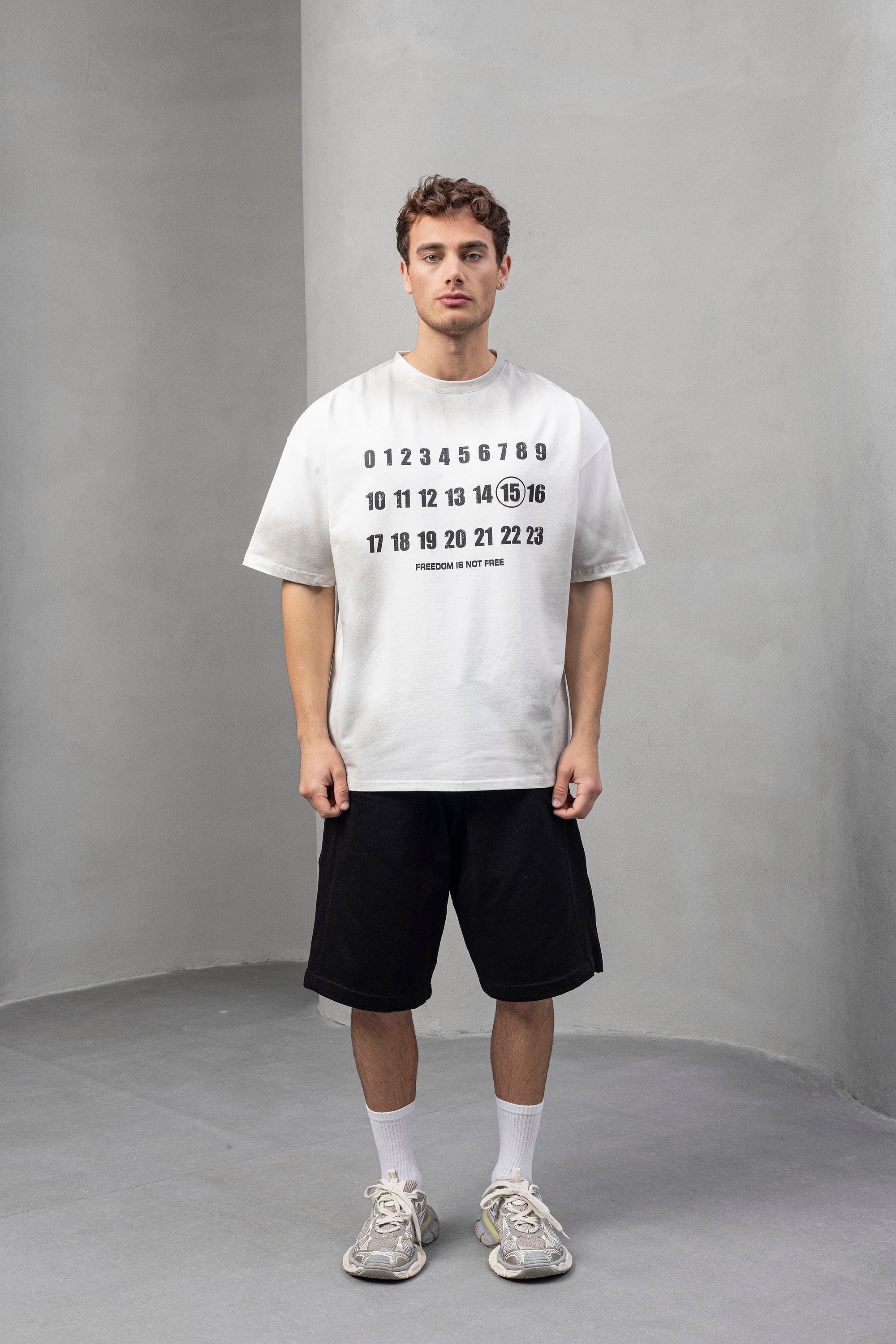 White Numeric Graphic T-shirts – Oversized Fit