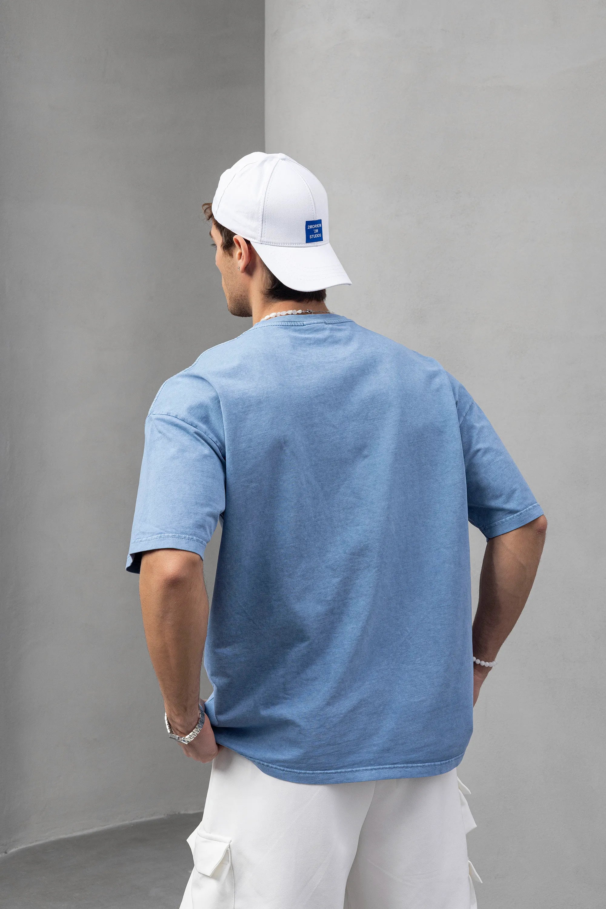 57 Graphic Blue T-Shirt with Embroidered Design