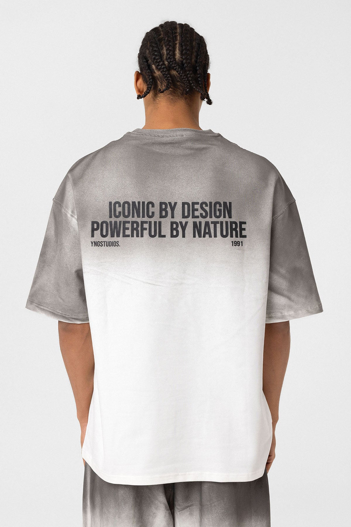 Oversized Graphic Tee – Washed Texture Meets Bold Back Print