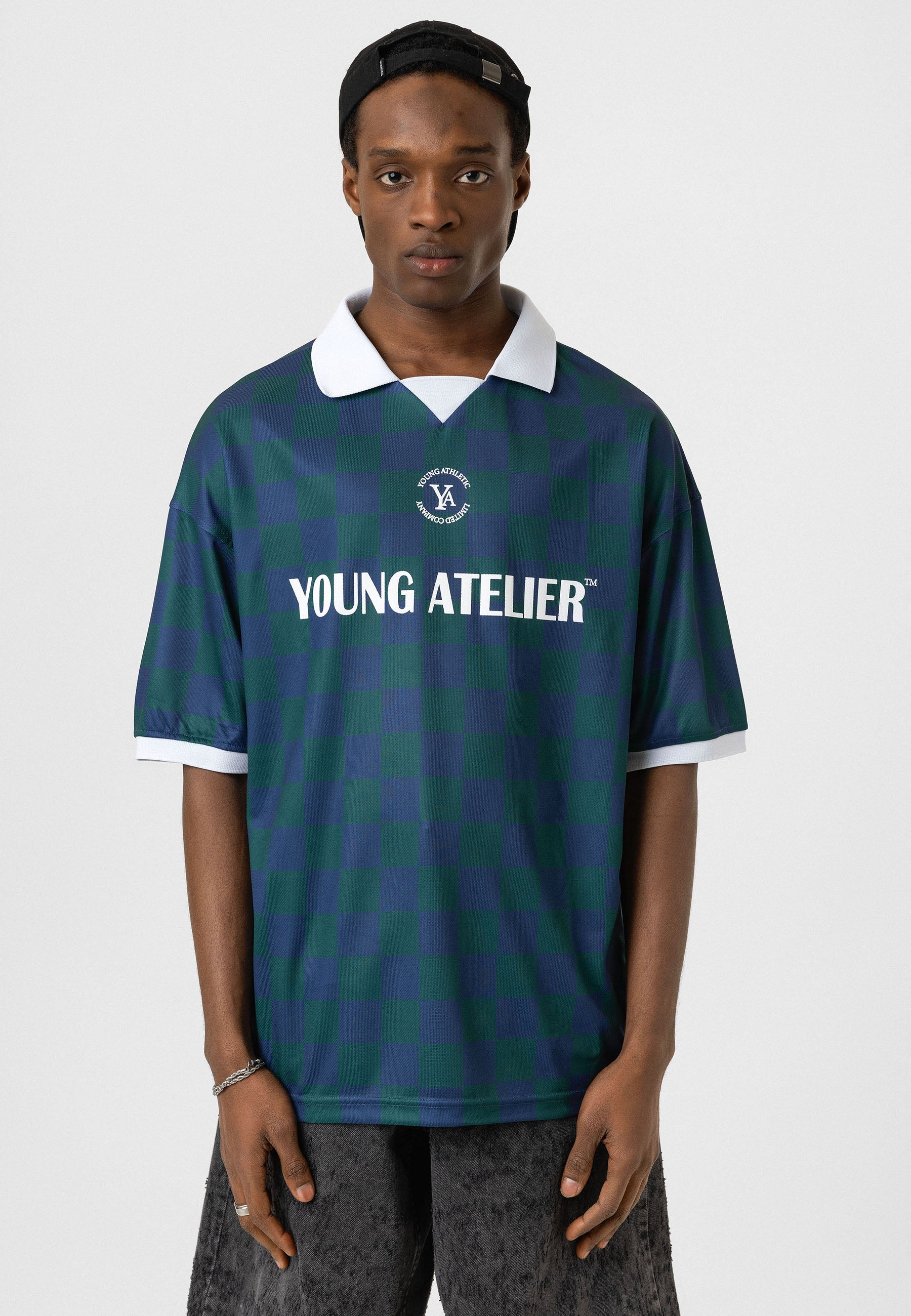 Oversized Polo‑Collar Jersey T-shirts – Sporty Contrast With Polish