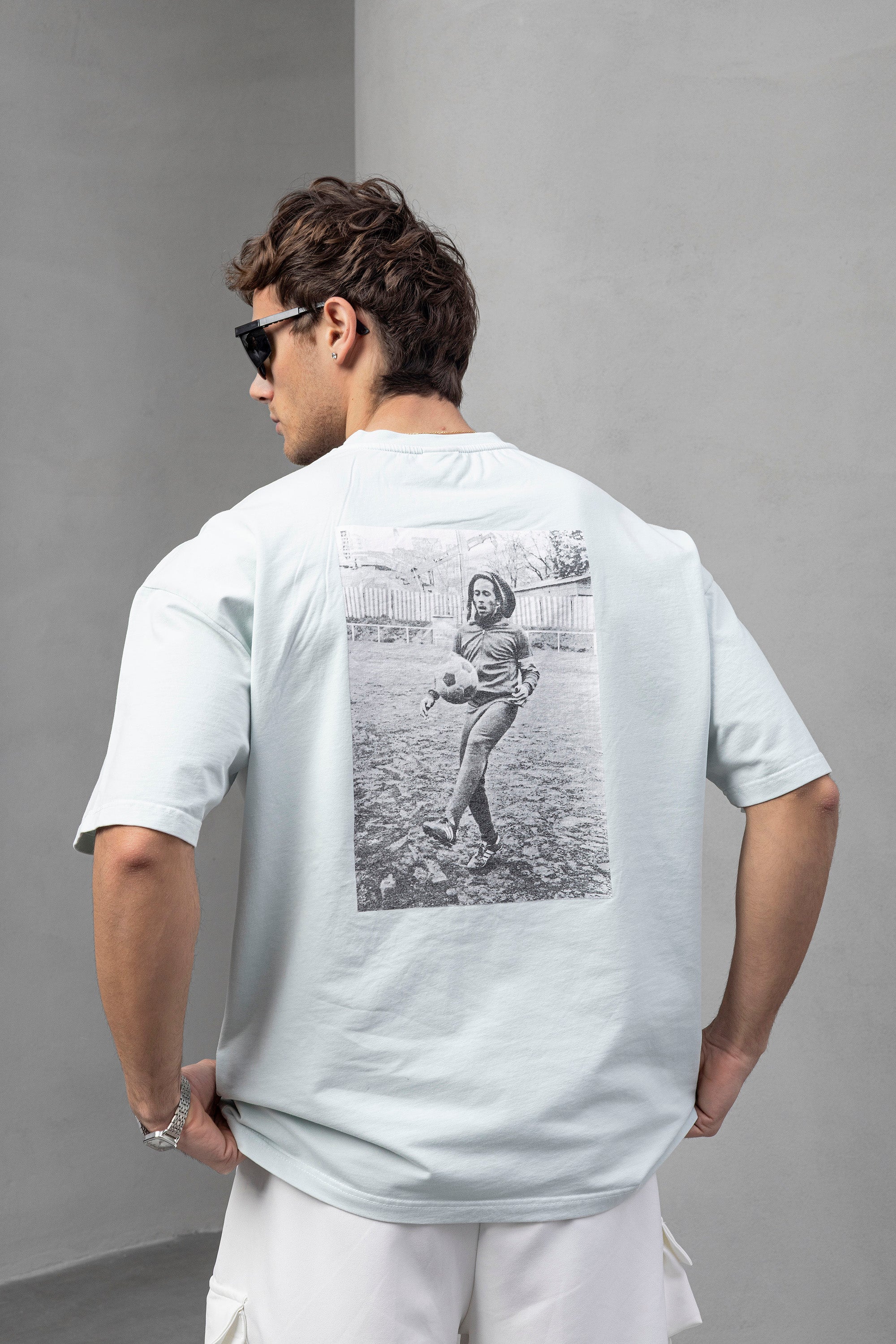 77 Print Oversized Tee – Icewashed Cotton