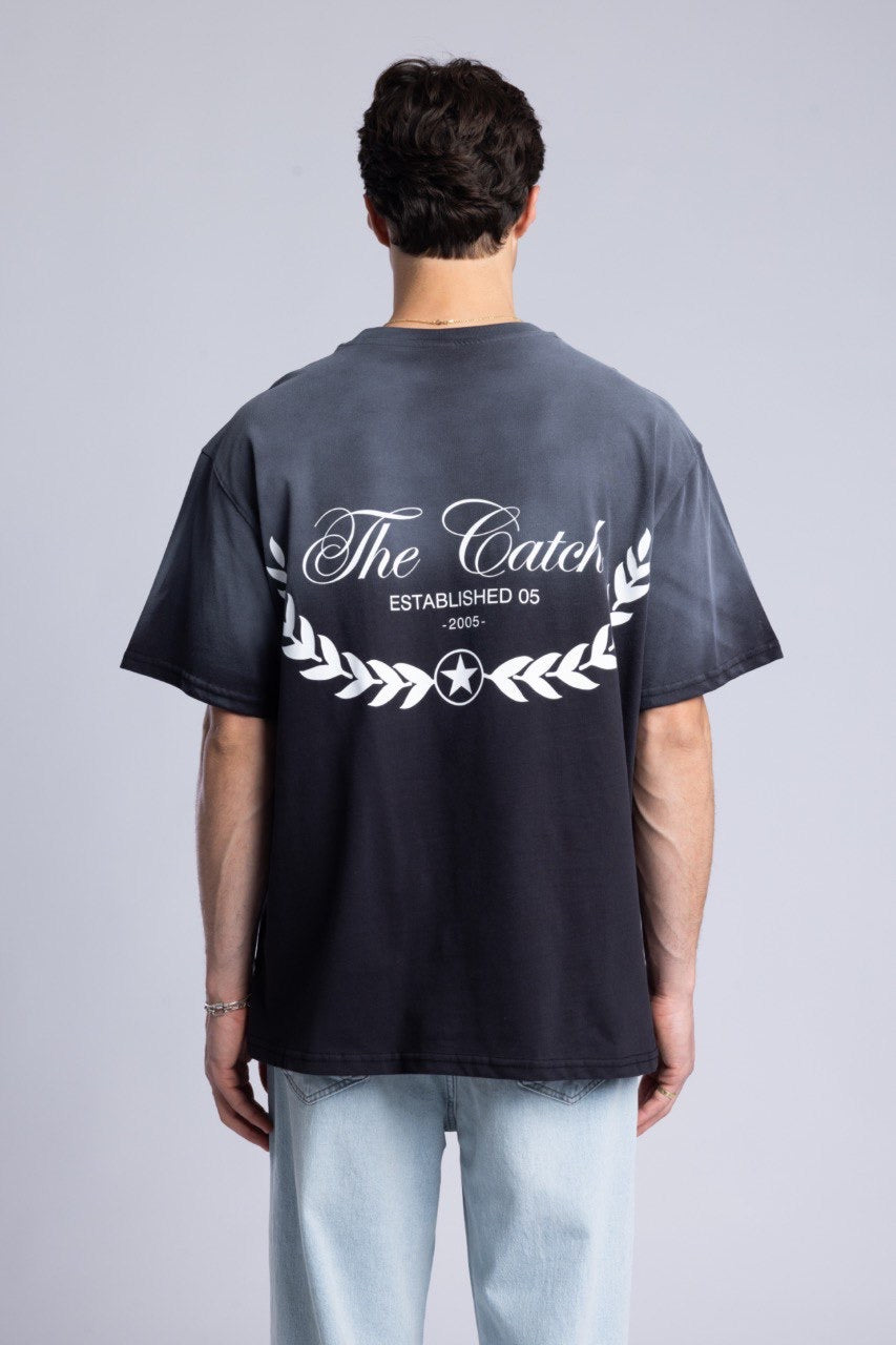Black Ombre Tie-Dye Graphic T-Shirt for Men