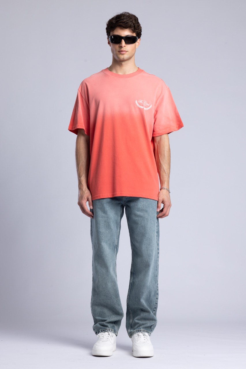 Coral Ombre Tie-Dye Graphic T-Shirt for Men