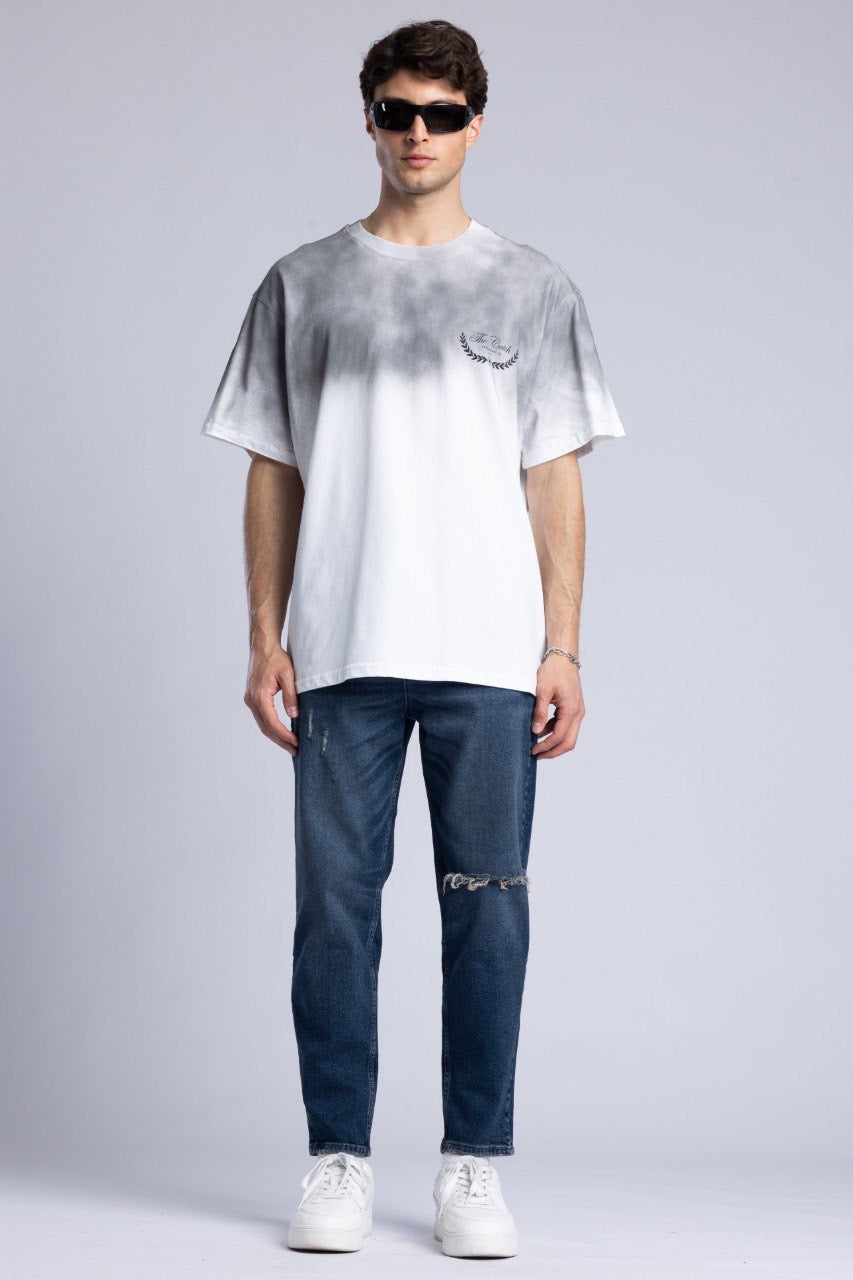 Black Ombre Tie-Dye Graphic T-Shirt for Men
