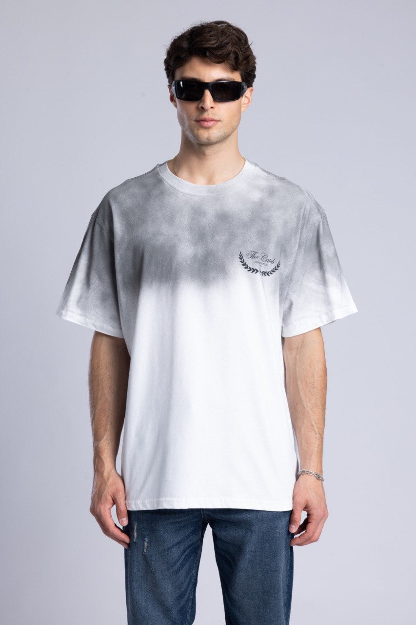 Black Ombre Tie-Dye Graphic T-Shirt for Men