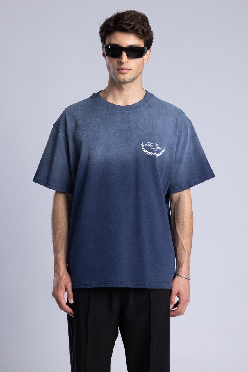 Black Ombre Tie-Dye Graphic Tee for Men